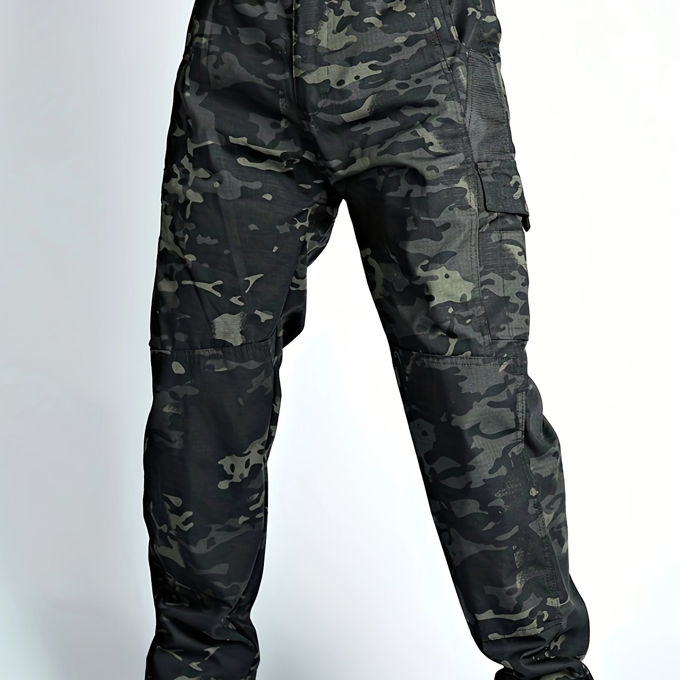 Men&#39;s Color Block Straight Leg Cargo Pants, Loose Casual Multi Pockets Outdoor Pants, Men&#39;s Trendy Work Pants for Hiking Outdoor (No Belt)