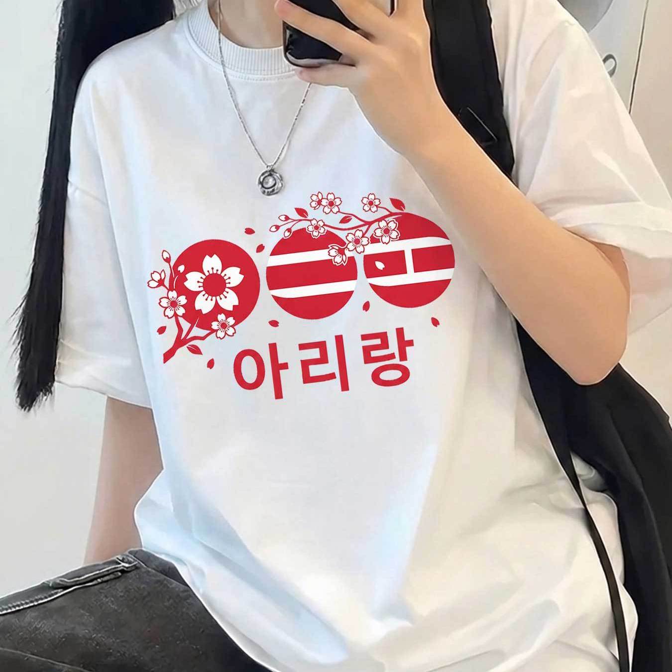Image of Women's T-shirt Plus Size Women's Spring Summer Clothing, Cherry Text Print, Fashion Casual Loose Round Neck Short Sleeve Top, Pure Oversized T-shirt