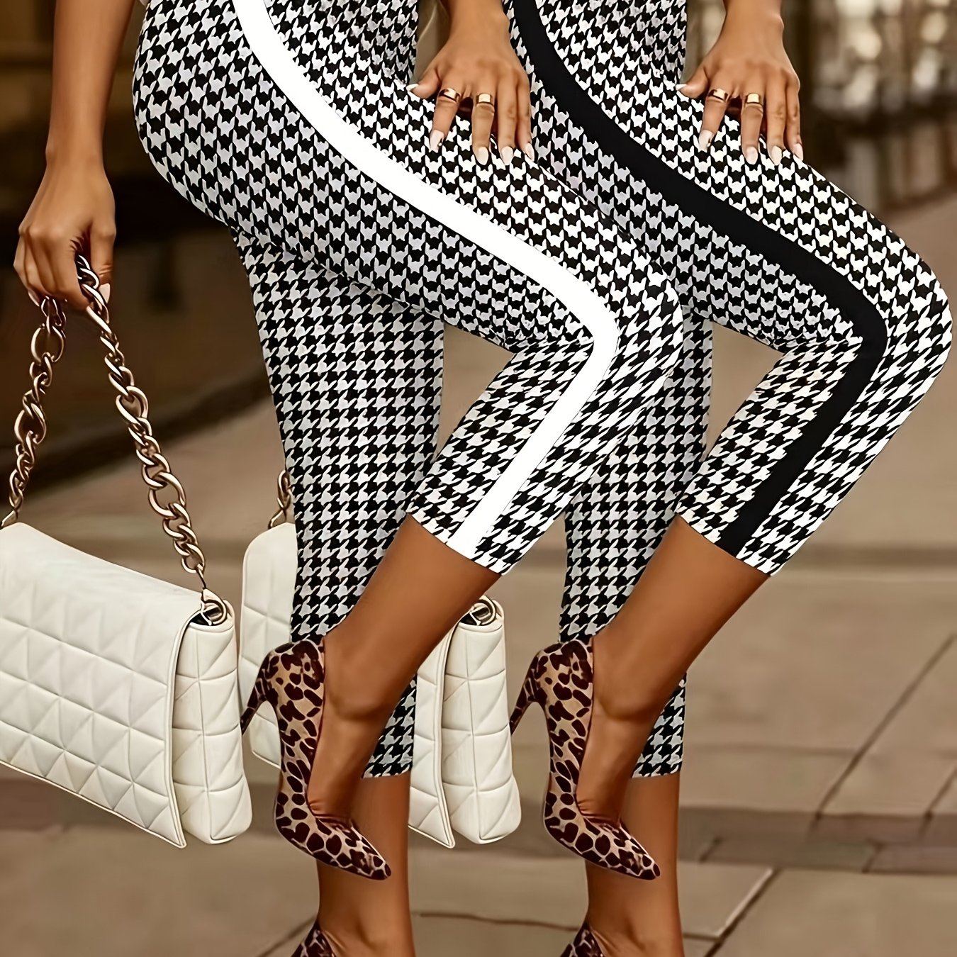 TEMU Plus Size, European And American Print 2pcs Set