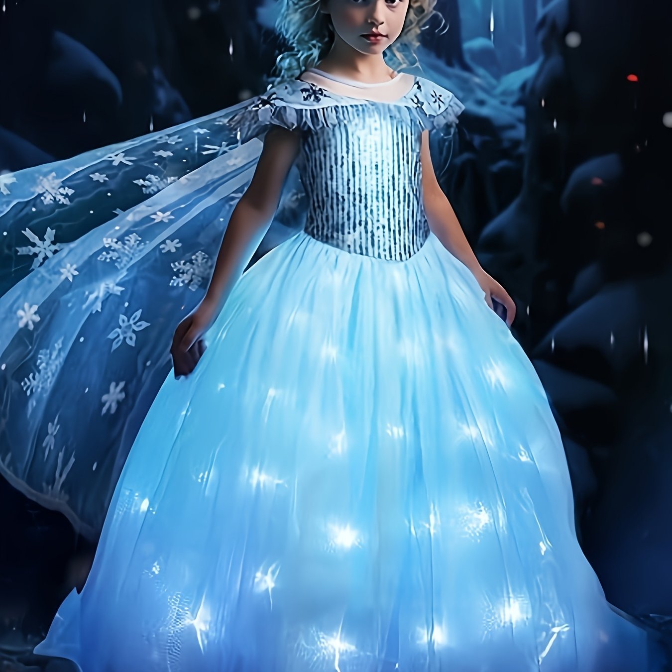 TEMU Girl Princess Dress, Festival And Party Dress, Led Dress, Birthday Party Dress, Dance Party, Halloween Christmas Long Dress