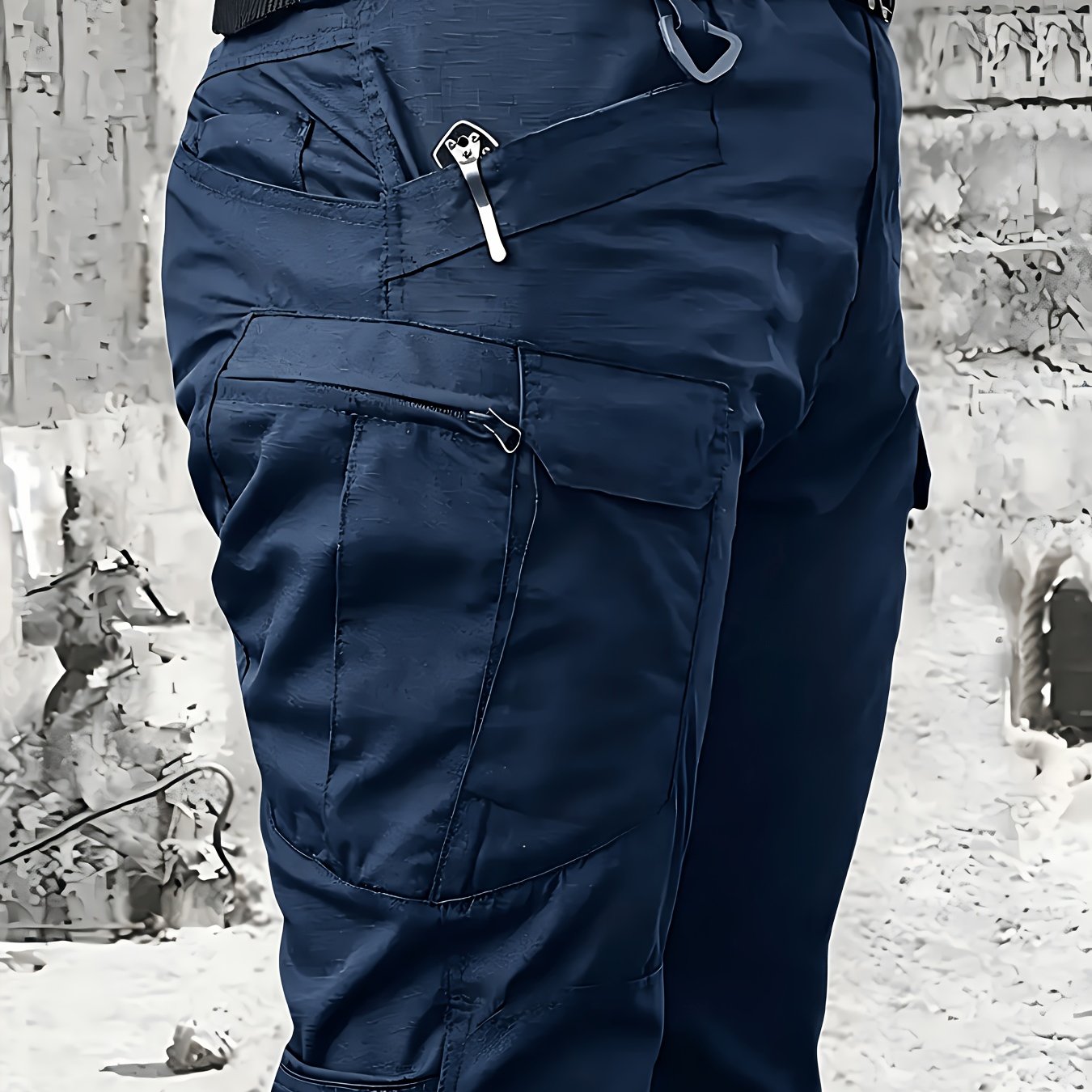 TEMU Men's Tactical Cargo Pants, Multi-pocket, Tear-resistant, Durable, Suitable For Outdoor Travel, Hiking, Fishing, Construction Commuting Work, No