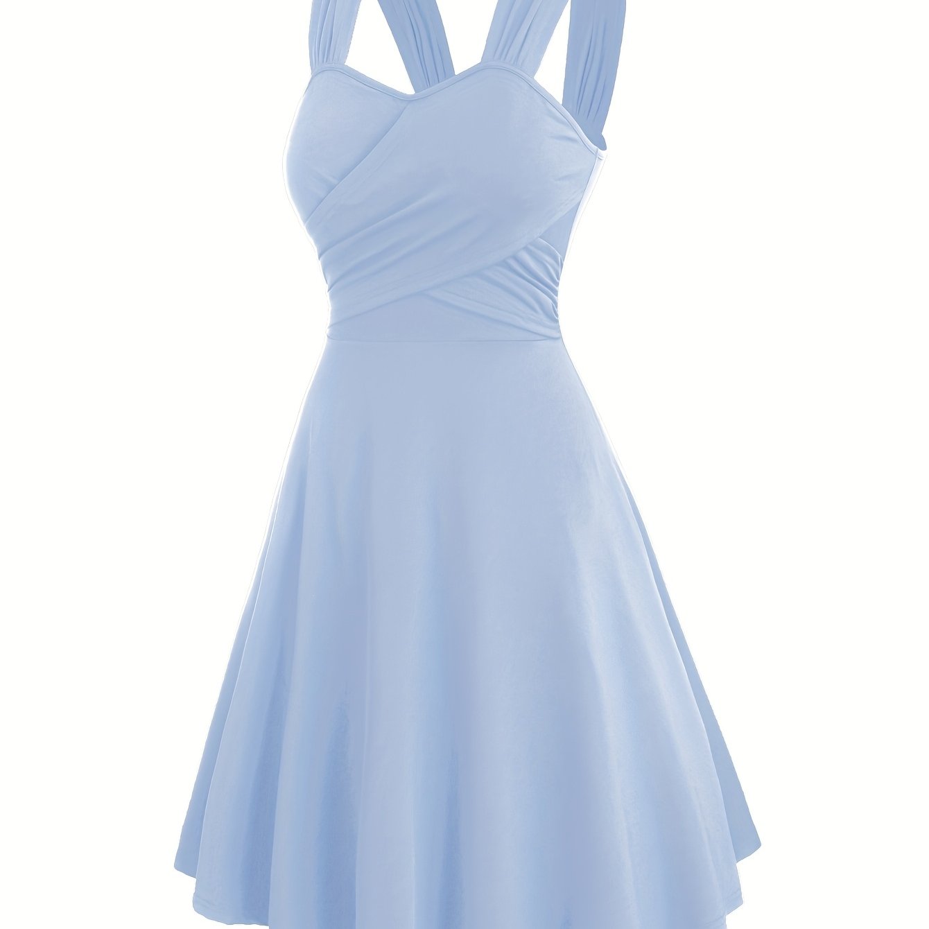 TEMU Targeted Development Ruched Cross-shoulder Strap Dress