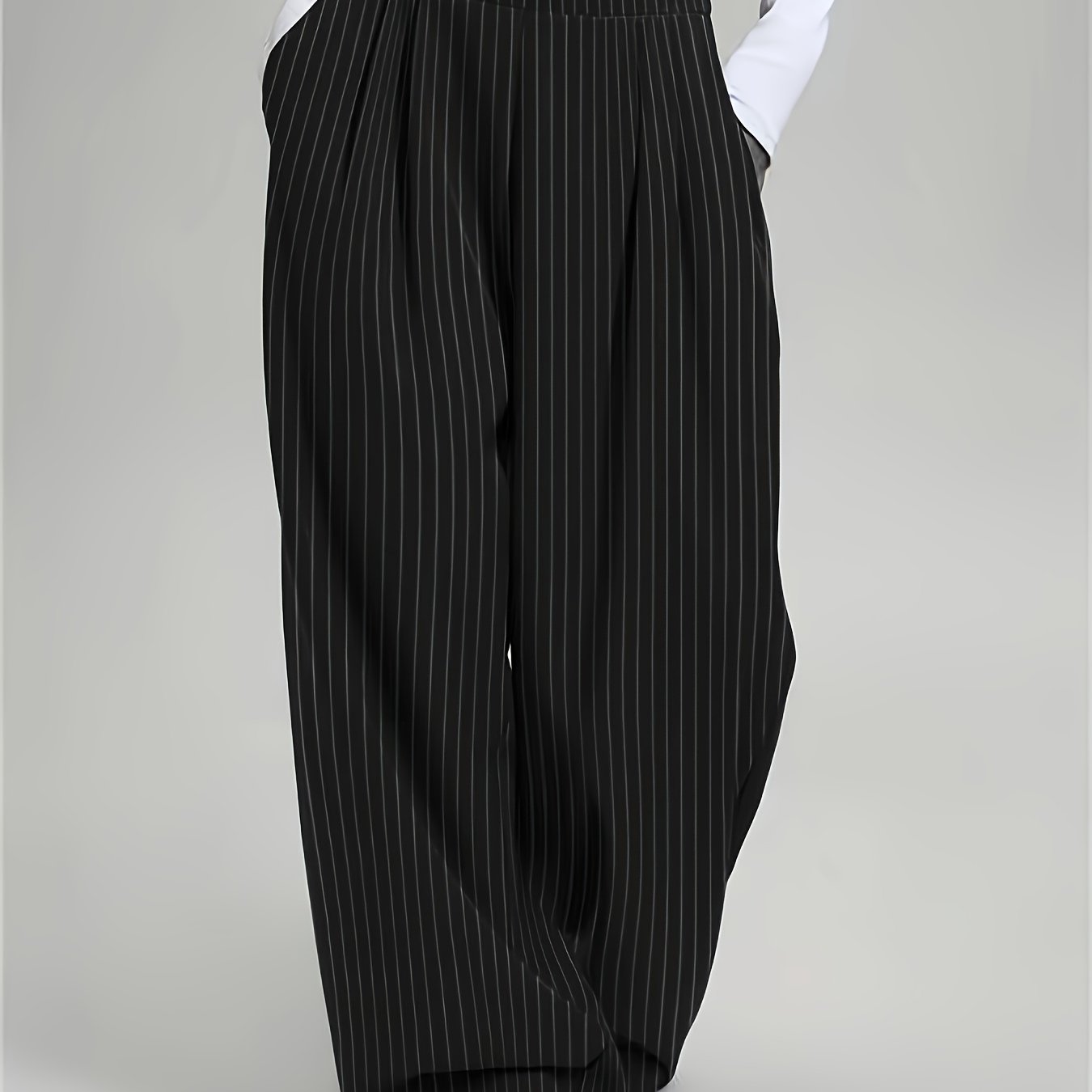 TEMU Women's Casual Vacation Striped Wide-leg Pants, Business Casual Women's Ky721