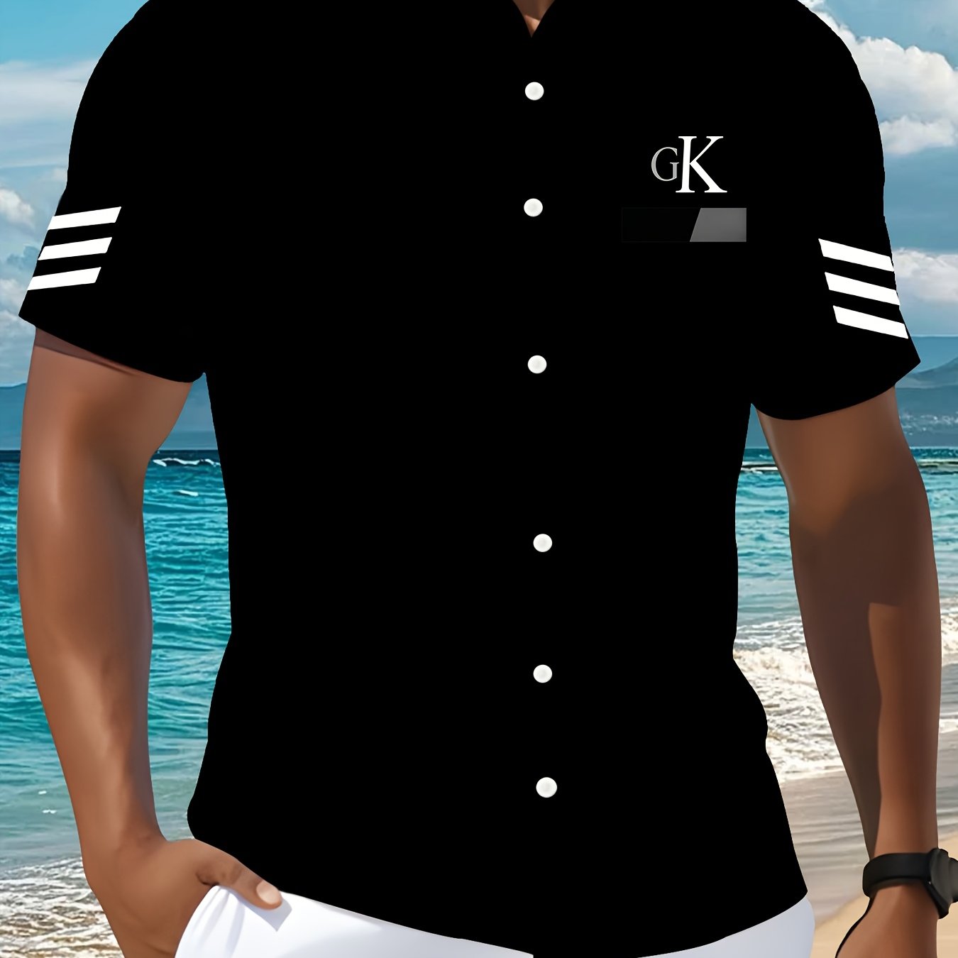 TEMU Fashionable And Cool Summer Short Sleeve Shirt Piece Lightweight Breathable Business Formal Casual All-match Office Beach