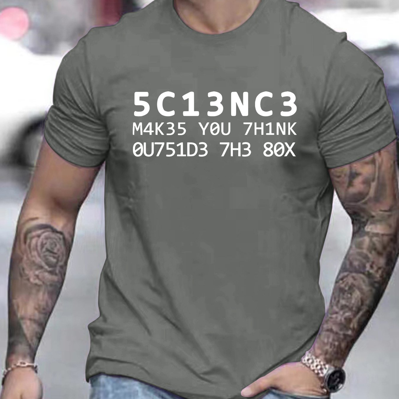 TEMU T-Shirt à Manches Courtes Imprimé Mode Homme Été