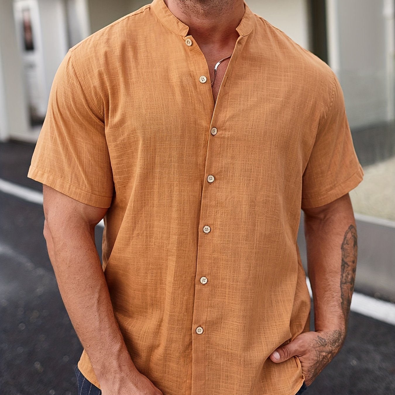 Plus Size Men's Casual Shirts For Beach, Comfy Short Sleeve Shirts, Oversized Loose Tops For Summer