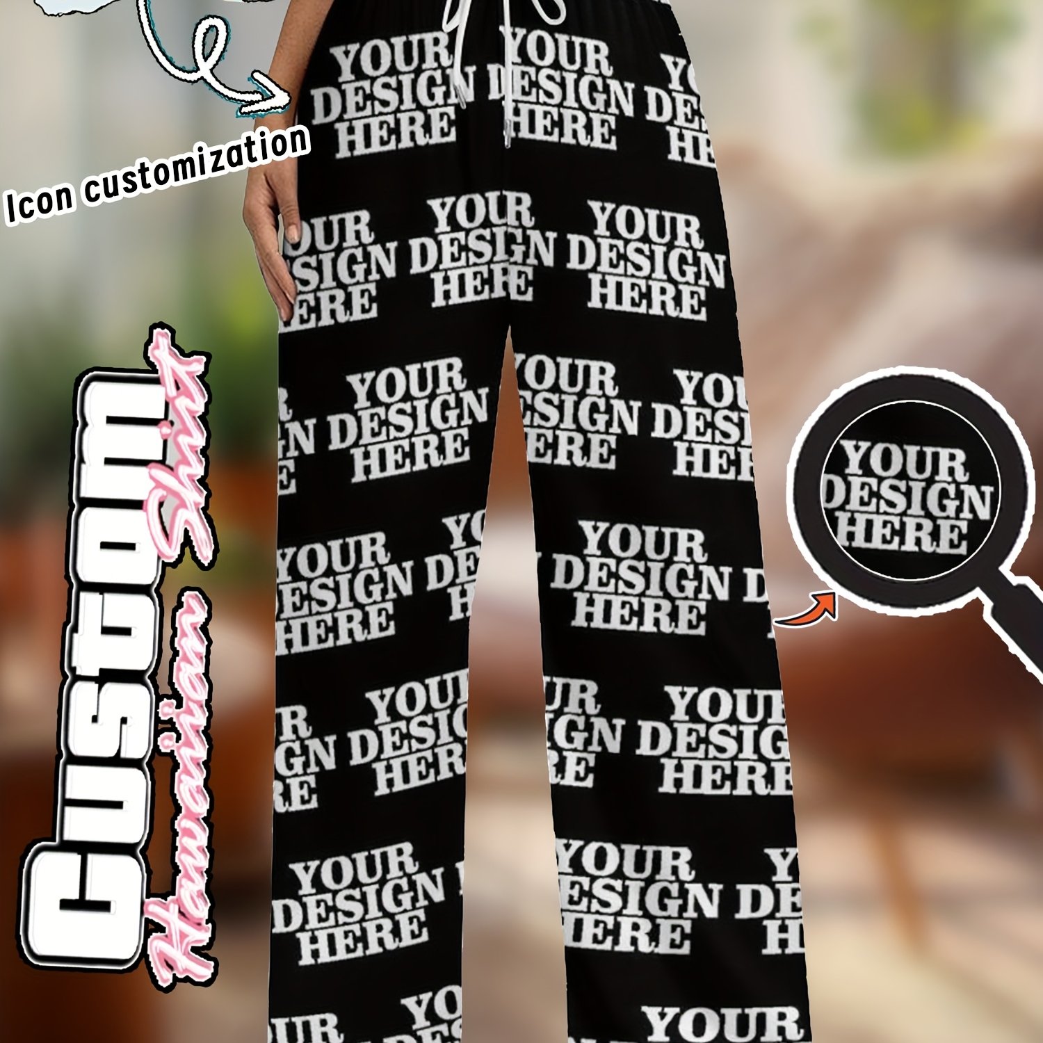 TEMU Customizable Pet Photo Pants - Personalized , Ideal For Christmas, Thanksgiving, Halloween, Anniversaries & Valentine's Day Gifts For Couples, ,