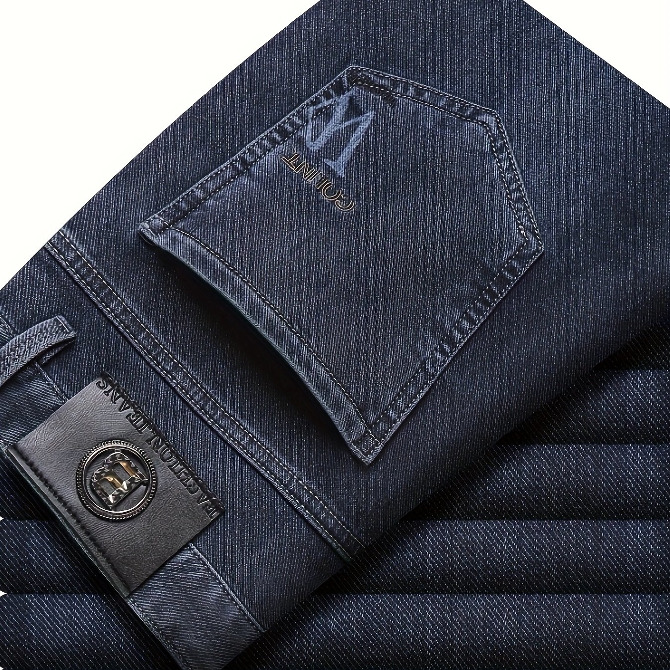 Men's Jeans Straight Loose 2024 ' High-waist Stretch Regular Style Men's Trousers