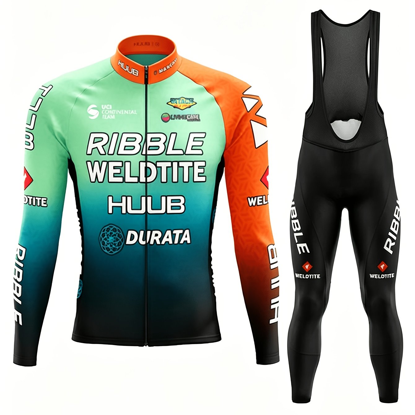TEMU Traje de Ciclismo para Hombre, Diseño Estilo Largo, Pantalones de Compresión Antideslizantes y Transpirables, Transpirables y de Secado Rápido,