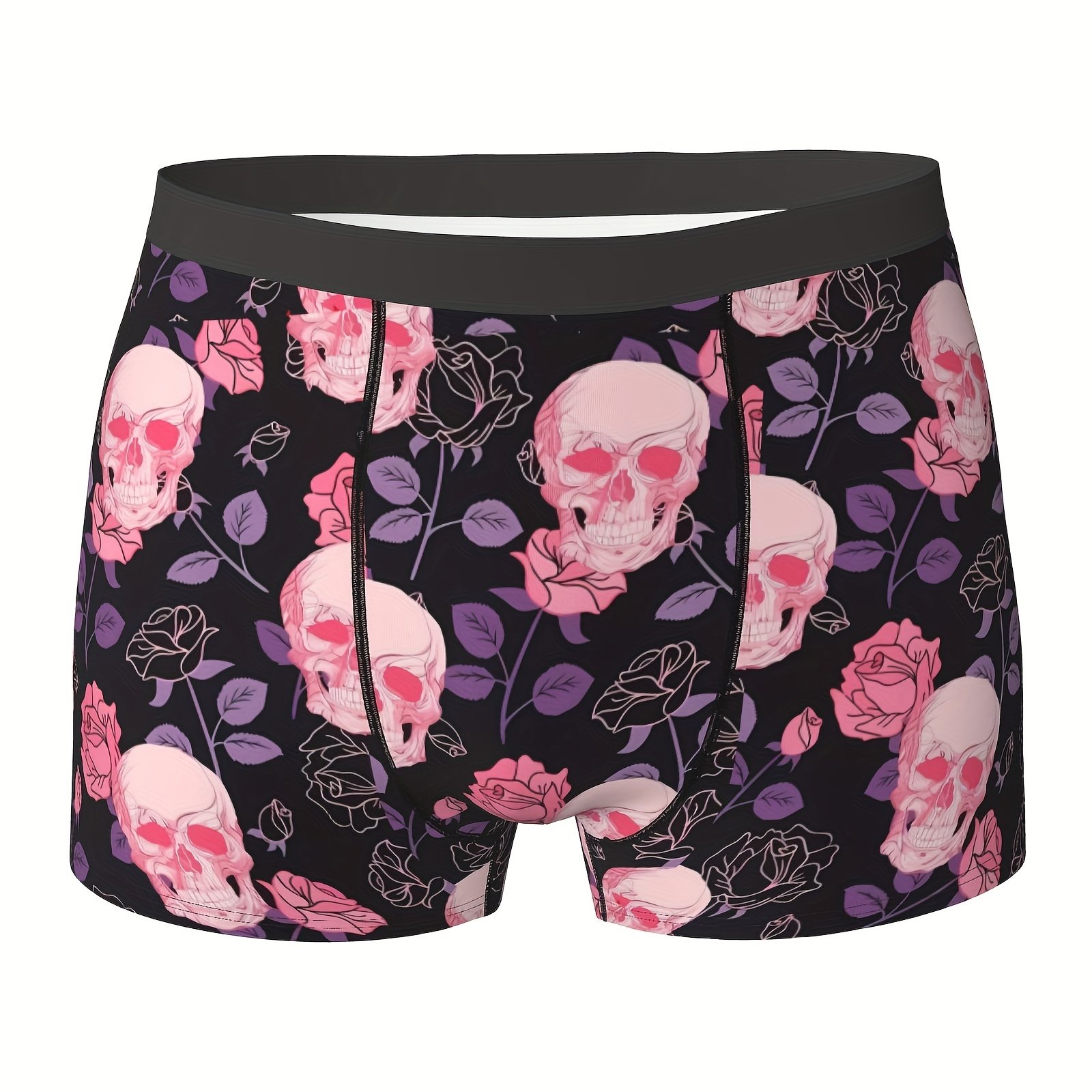 Punk Skull Pattern Briefs Comfy Funny Halloween Stretchy - Temu