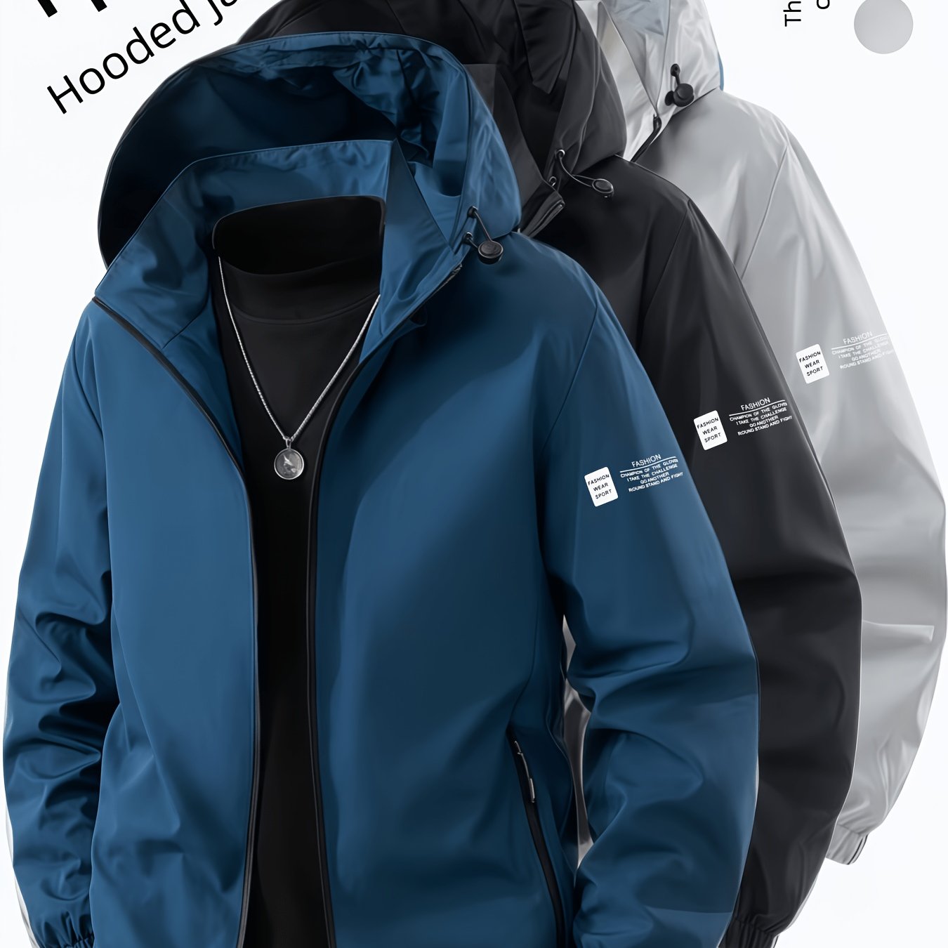 TEMU 2026 Autumn New Style Casual Jacket Men's Detachable Hooded Jacket Men's Fashion Trendy Cool Sophisticated Windproof Jacket Shirt