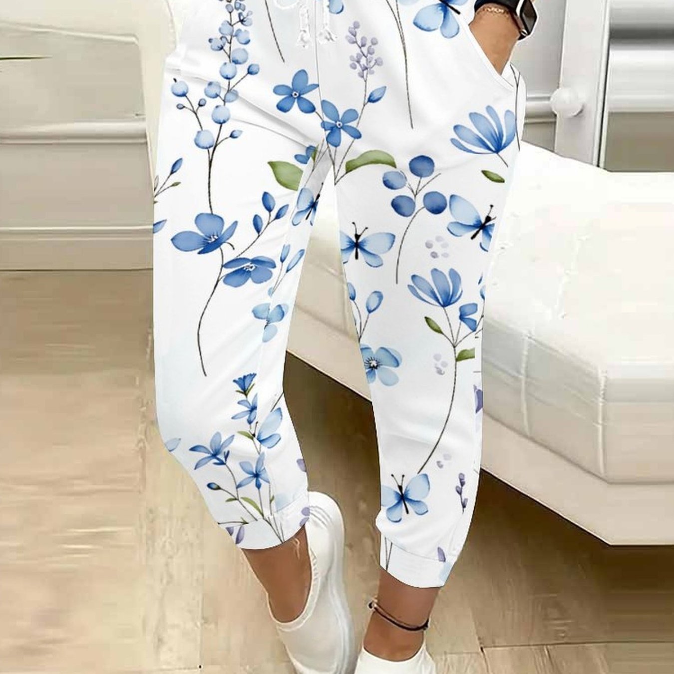 TEMU Classic Women's Casual Drawstring Pants With Flowers, Trees, Geometric Shapes, 250th Anniversary Celebration, Moon And Stars, Tie Dye Print,