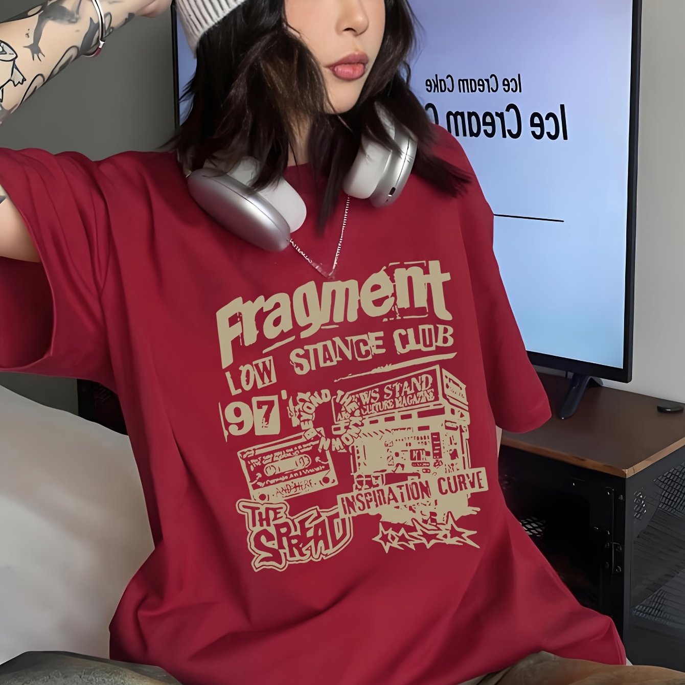 Y2k Letter Print Short Sleeve T-shirt For Women, New Summer Fashion Versatile Loose Round Neck Y2k Top