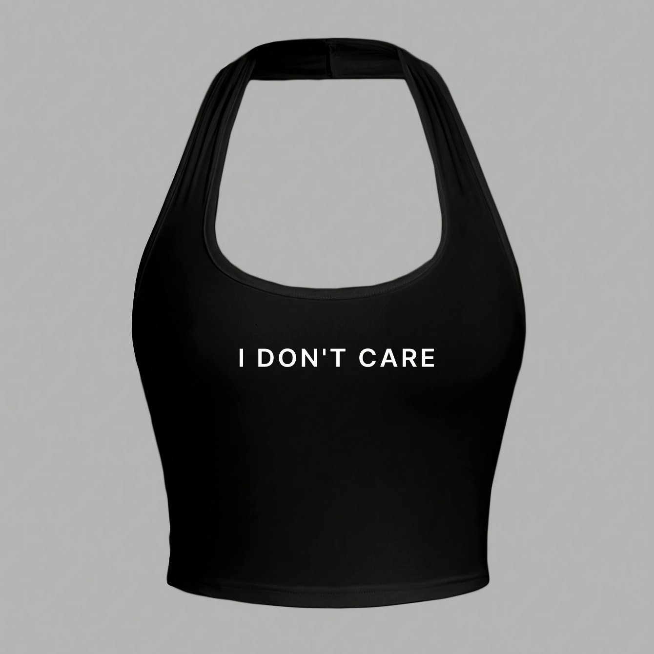 TEMU Casual Slim Slogan Print Short Tank Top For 't Care
