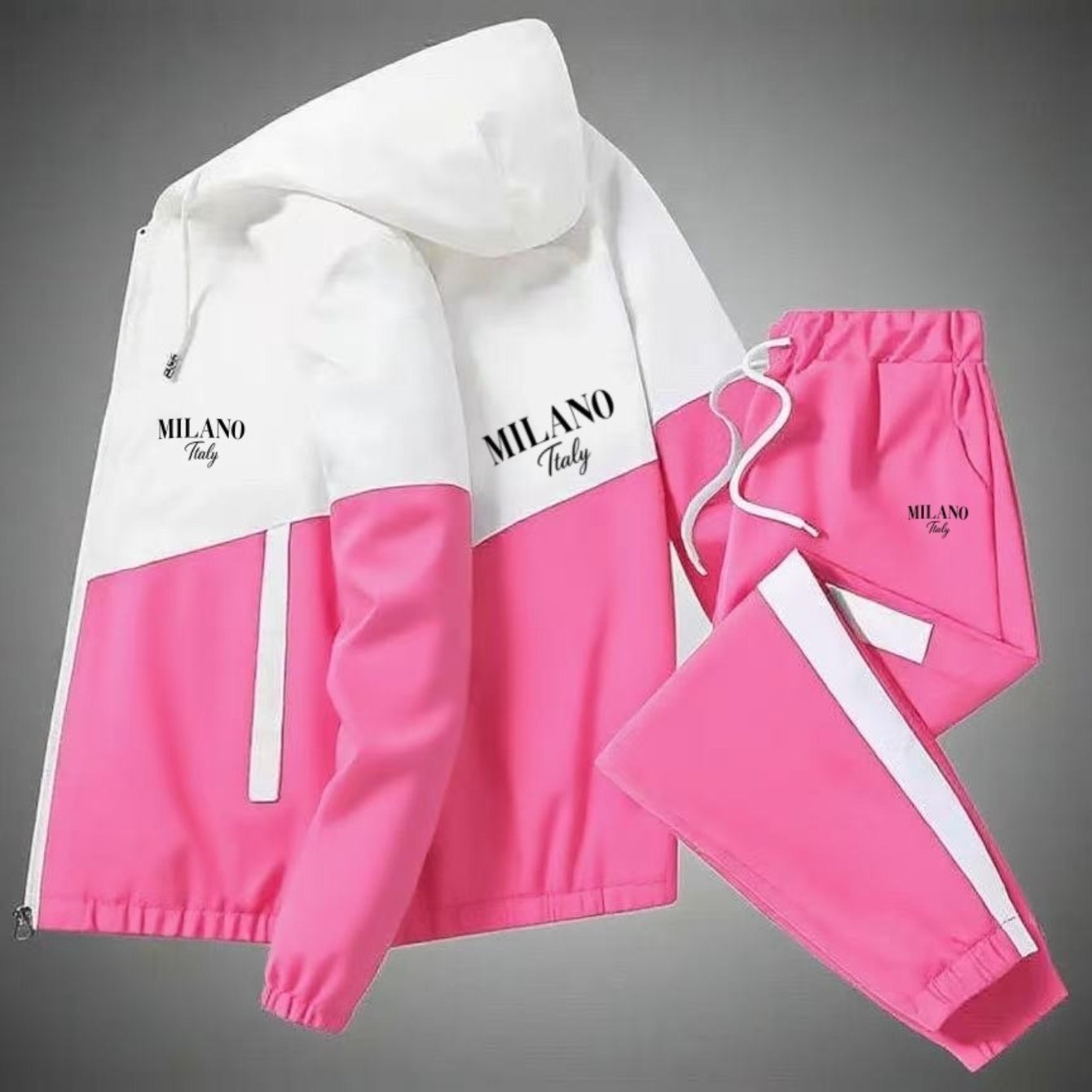 2pcs Set: Men's Casual Sportswear - Long-sleeve Hooded Jacket + Drawstring Pants (multiple Colors ), Plus Size