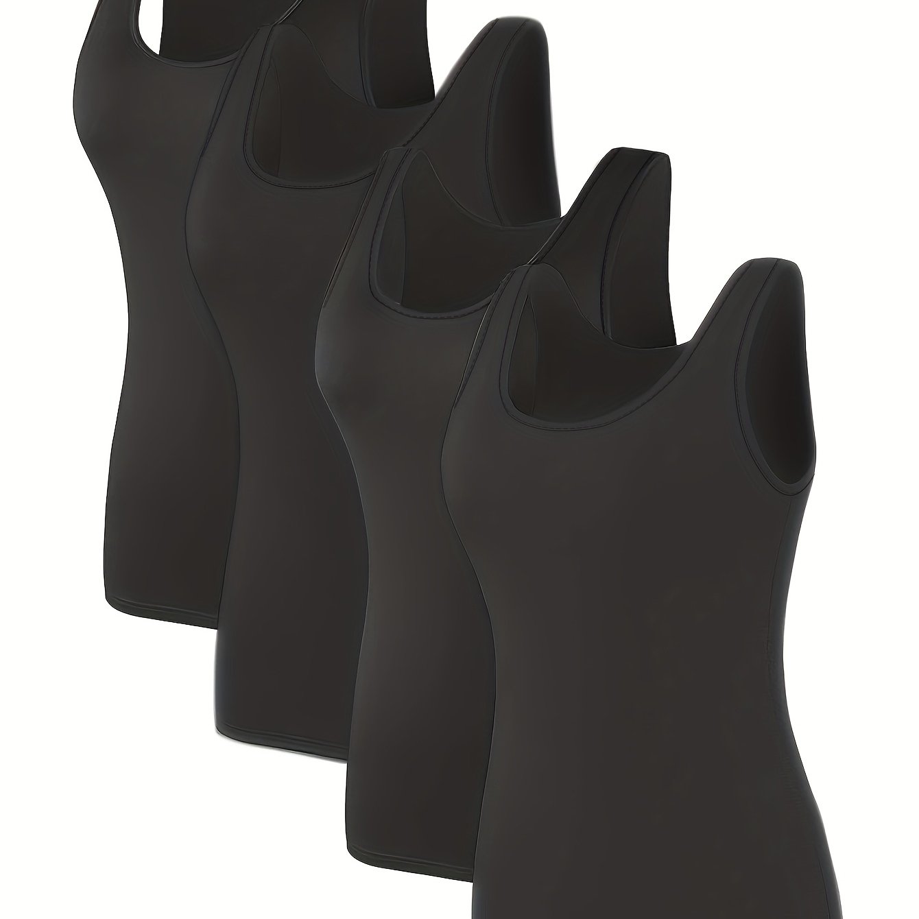 Image of Plus Size Casual Vest 4-pack, Sports Vest Multi-pack
