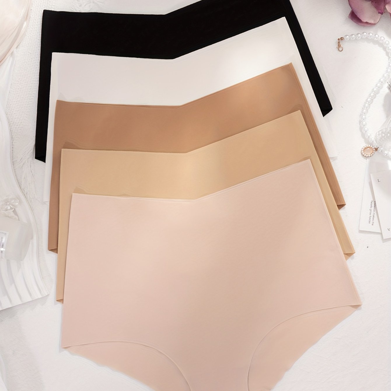 E-shop 5er-Pack Damen Unterwäsche in verschiedenen Farben, hautfreundlich, nahtlos, bequem, atmungsaktiv, hochtaillierte Sport Dreieckslipper