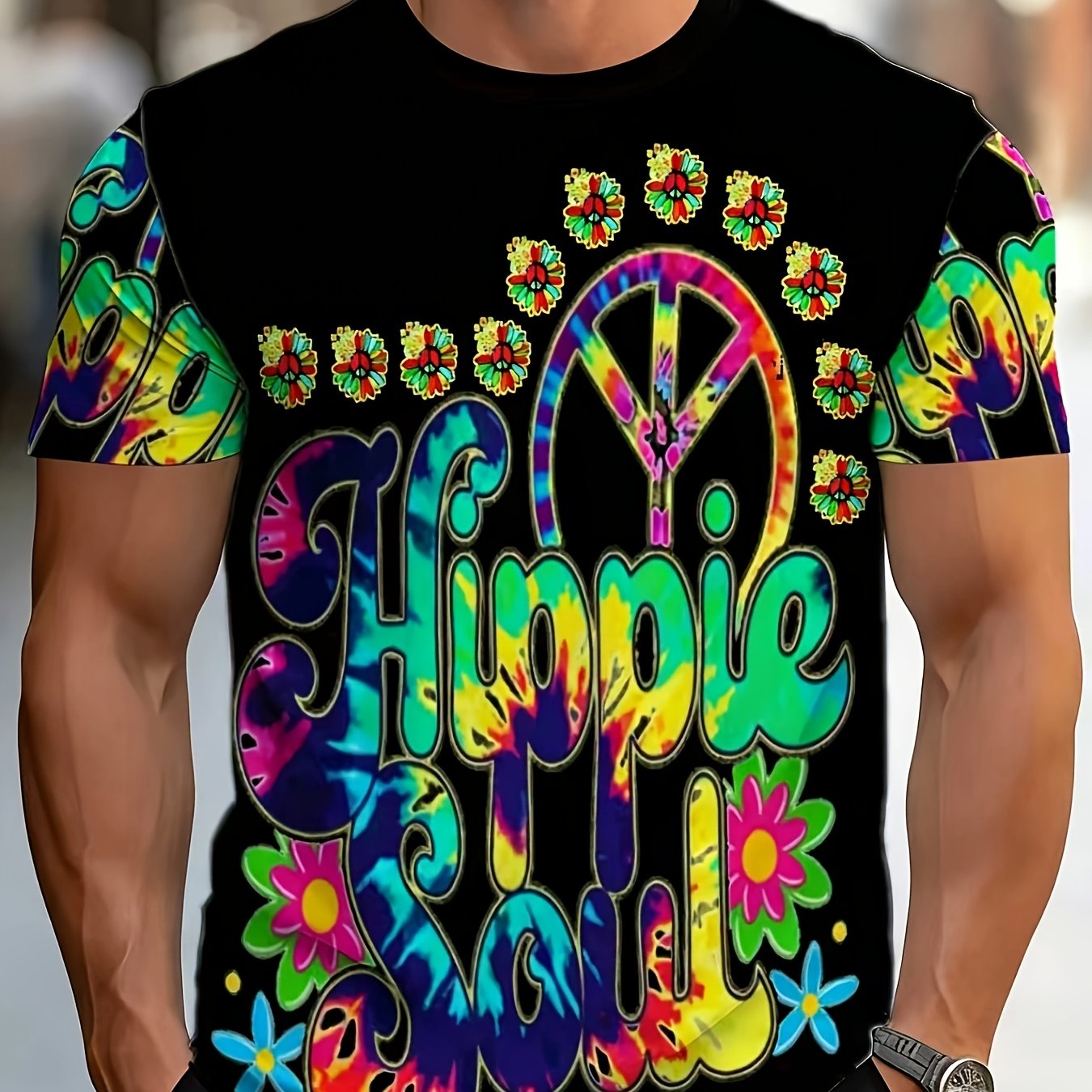 TEMU T-shirt da a maniche corte con stampa - della , stile , casual e , T-shirt da casual con stampa, realizzata con tecnologia di - T-shirt stampata