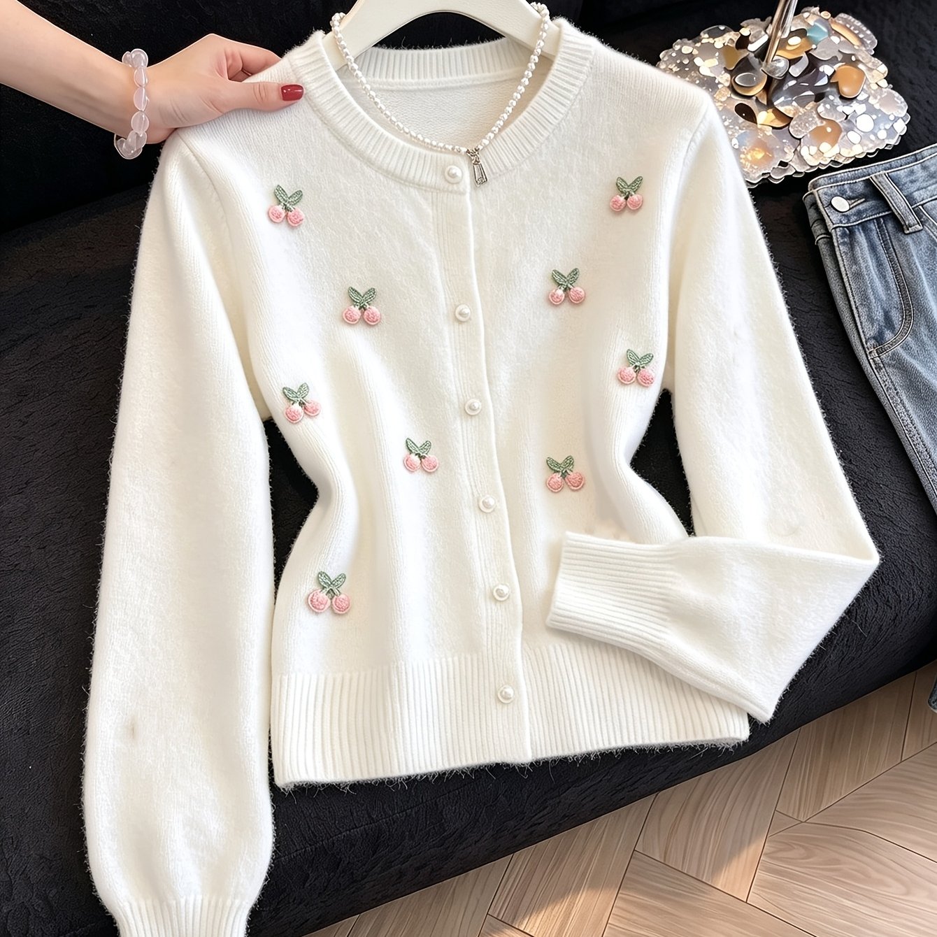 TEMU Autumn Winter New Women's Fashion Heavy Duty Cardigan Sweater Jacket