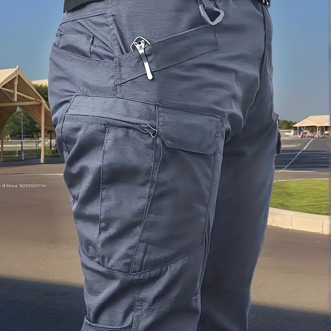 TEMU Men's Tactical Cargo Pants With Multiple Pockets, Solid , Fashionable And Comfortable. Ideal For Casual Outdoor Hiking, Sports Style, Durable