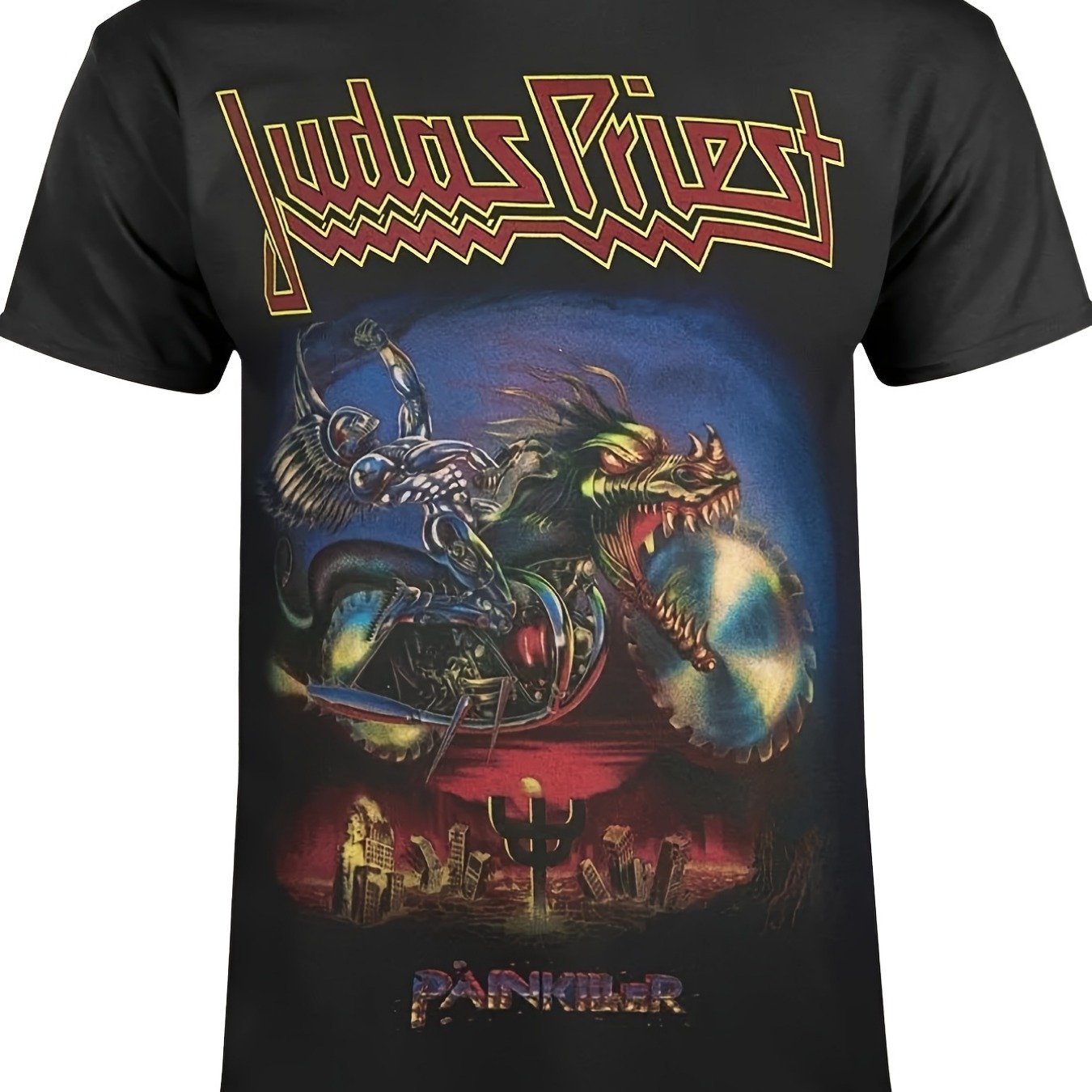 Men's & Unisex J-udas Triangle T-shirt - Iconic Band Print, Retro Heavy Metal Tee, Casual Round Neck Short Sleeve Top For Concerts, Festivals & Casual Attire (icon Merchandise)