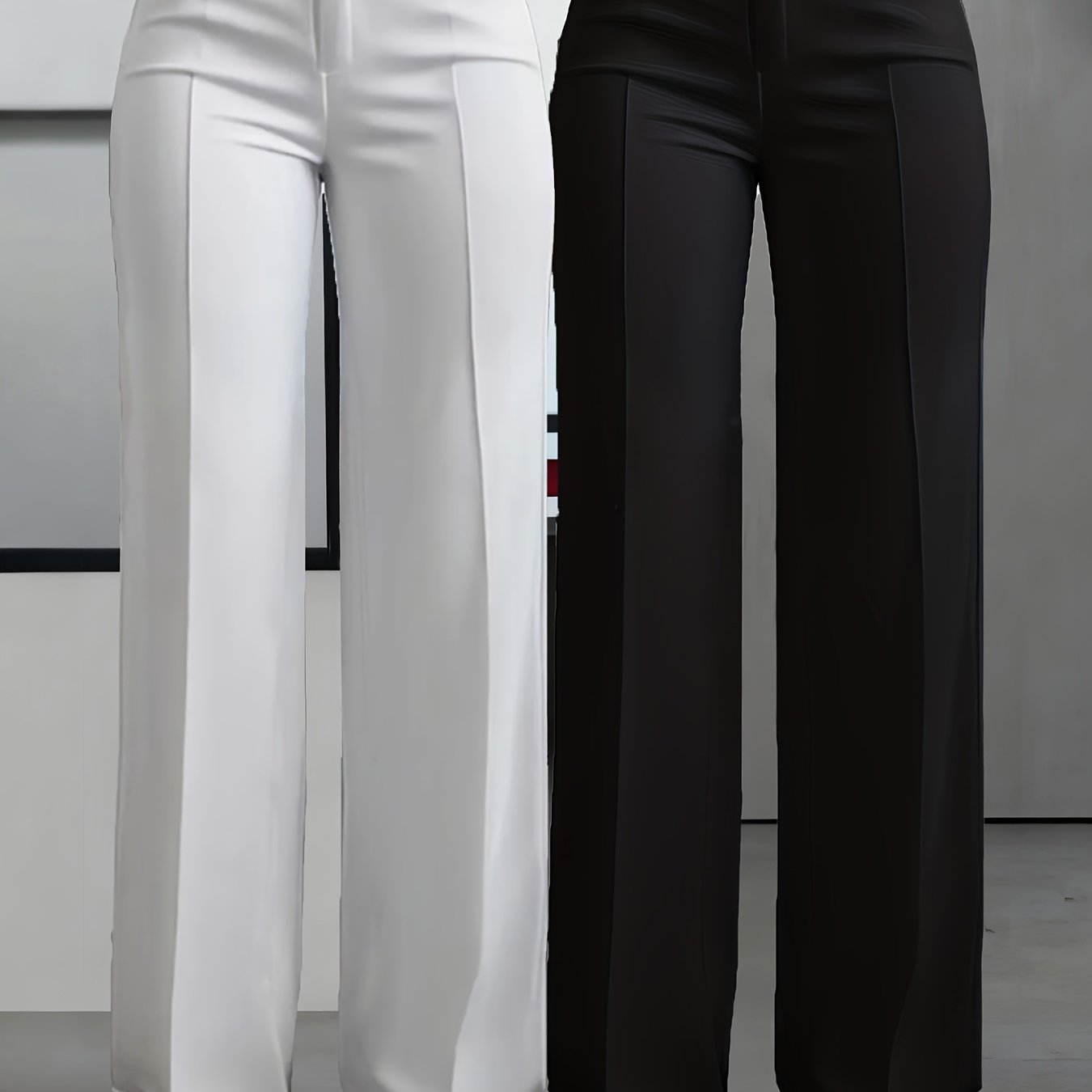 E-shop 2er-Set elegante Damen Micro-Elastische Hosen - Formelle und Freizeithosen, geeignet für alle Jahreszeiten, Büro- und Alltagskleidung, einfache