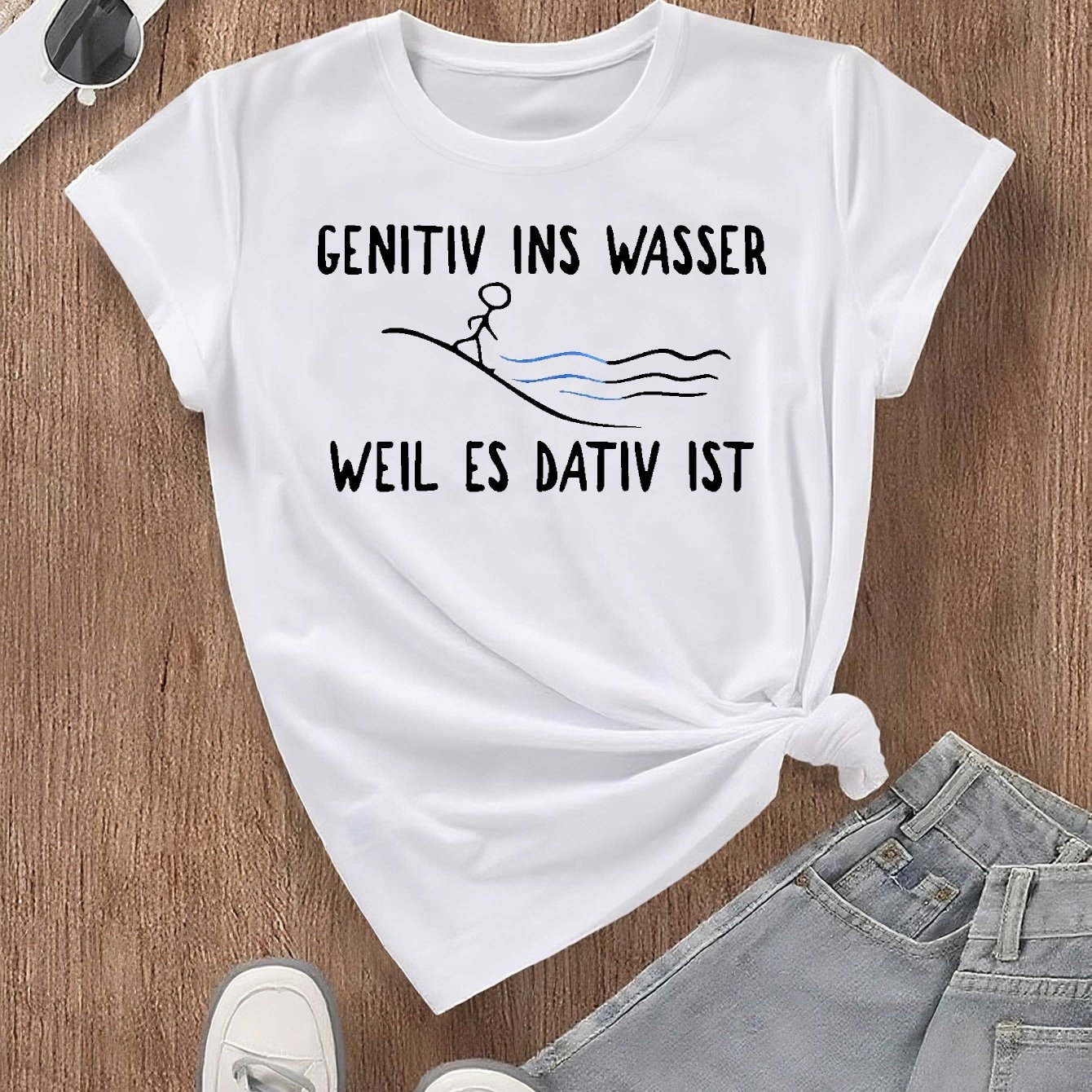 Image of Plus Size - Funny German Humorous Saying Gifts Christmas Fashion Women's T-shirt Short Sleeves