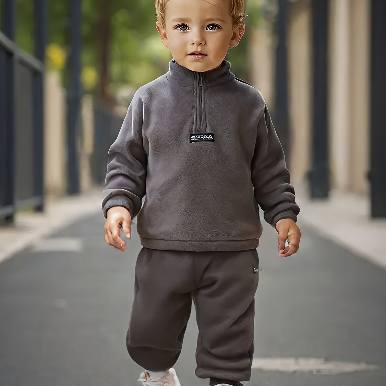 Image of Boys' Double-sided Long-sleeve And Long-pants Set, Autumn Casual Outfit, Perfect For Outdoor
