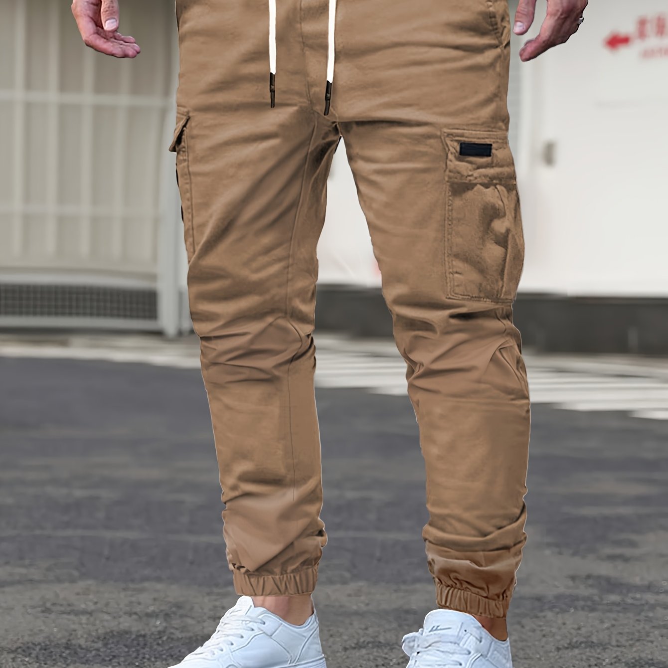 TEMU Men' Front-tie Pocket Cargo Pants, For Casual Daily Wear, Suitable As A Holiday Or Birthday Gift For