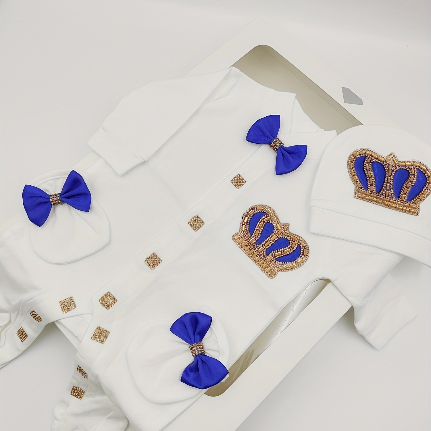Image of Middle Eastern High-end 3pcs Baby Birth Gift Set, Boys' Laundry Dress, Clothes Set, Suitable For Gifts, For Outdoor