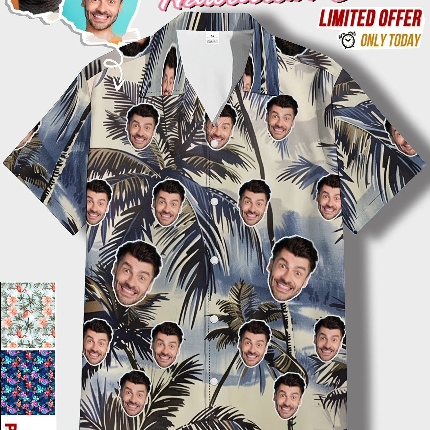 TEMU Camisa Hawaiana Personalizada con Foto para Perro Gato, Diseño Tropical Festivo para Hombre Mujer, Regalo de , Despedida de Soltero, Regalo