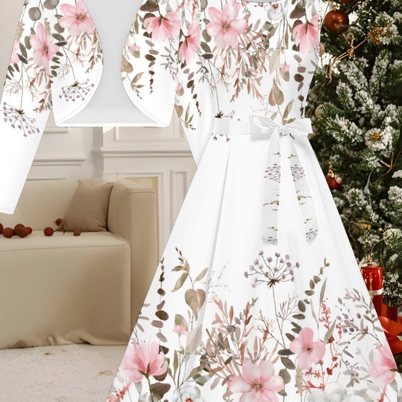 Women's Summer Fashion Elegant Sleeveless Dress Floral Dress And Long Sleeve Jacket Suitable For Commuting, Dates, Weddings, Parties, And Shopping