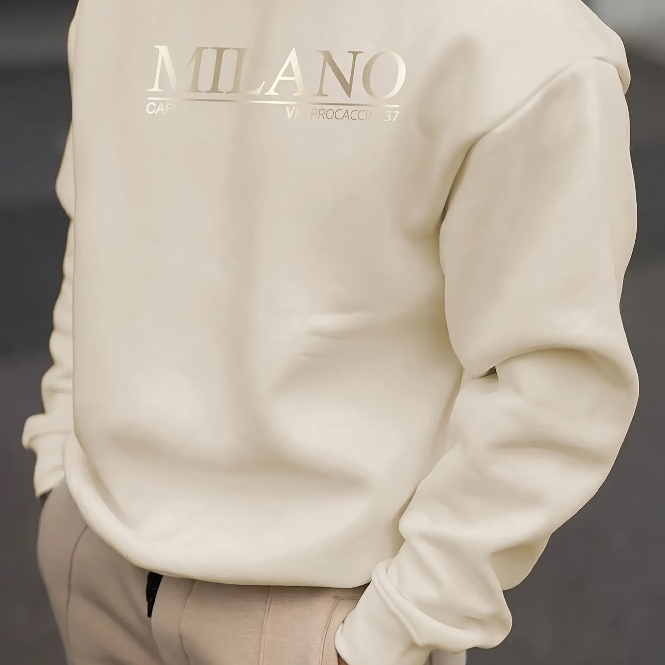 TEMU Men's Crew Neck Pullover - Simple Everyday Essential Loose Fit - Autumn Casual And Formal Wear Machine Washable Long Sleeve Sweater - Italian