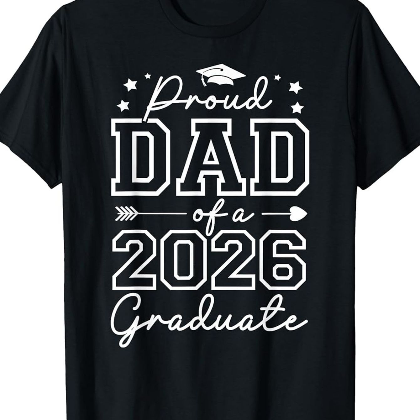 TEMU T-shirt Fier Papa d'un Diplômé de la Promotion 2026 - T-shirt 100% Coton, Col Rond Manches Courtes Doux et Confortable, Le Meilleur Cadeau pour