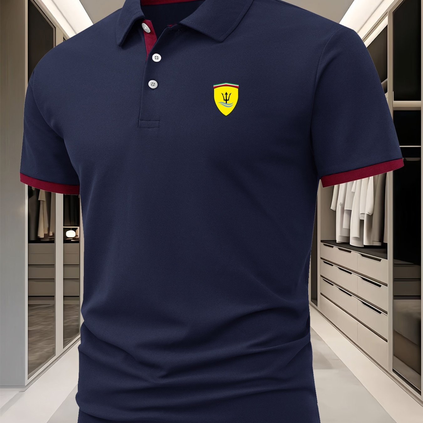 TEMU Versatile Casual Short Sleeve Fashion Collared Shirt For Daily , Golf, And Equestrian, In Multiple Colors
