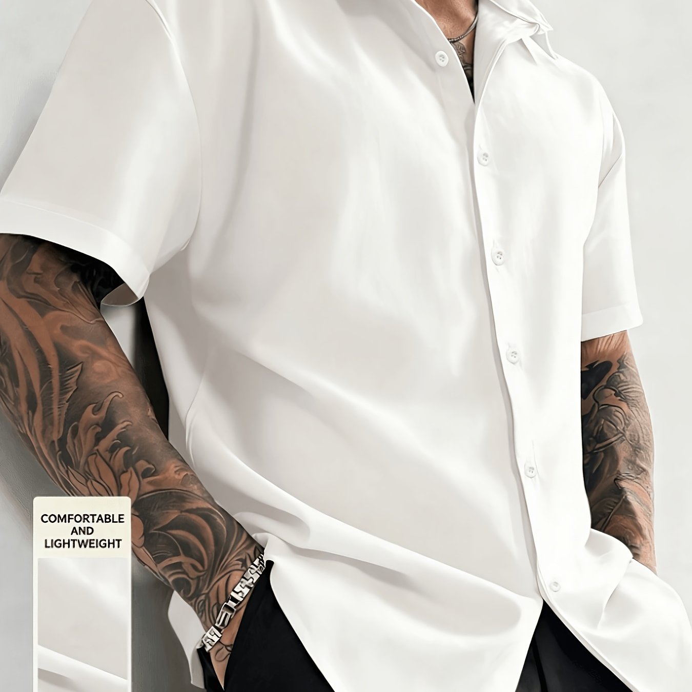 TEMU Old Money Outfits New Summer Men's Short-sleeve Shirt, Comfortable, Casual, Stylish, And Versatile
