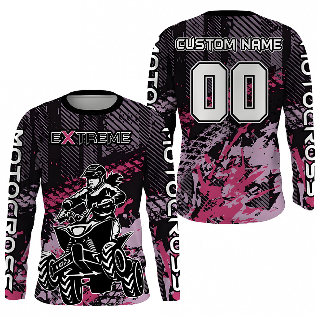 TEMU Men's & Unisex Print Motorcycle & Atv Racing Jersey - Breathable Moisture-wicking 180g Polyester Training Suit, Machine Washable For Motorcycle