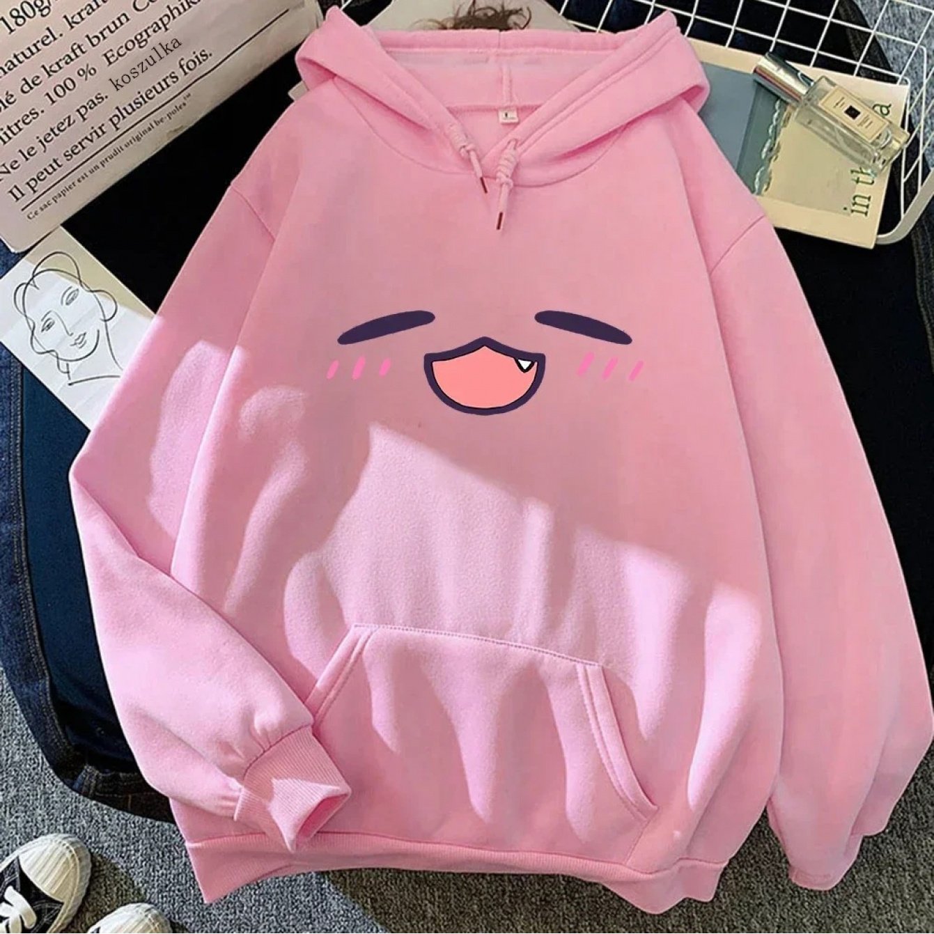 TEMU New Anime Spring/autumn Unisex Fashionable Casual Versatile Hooded Sweatshirt