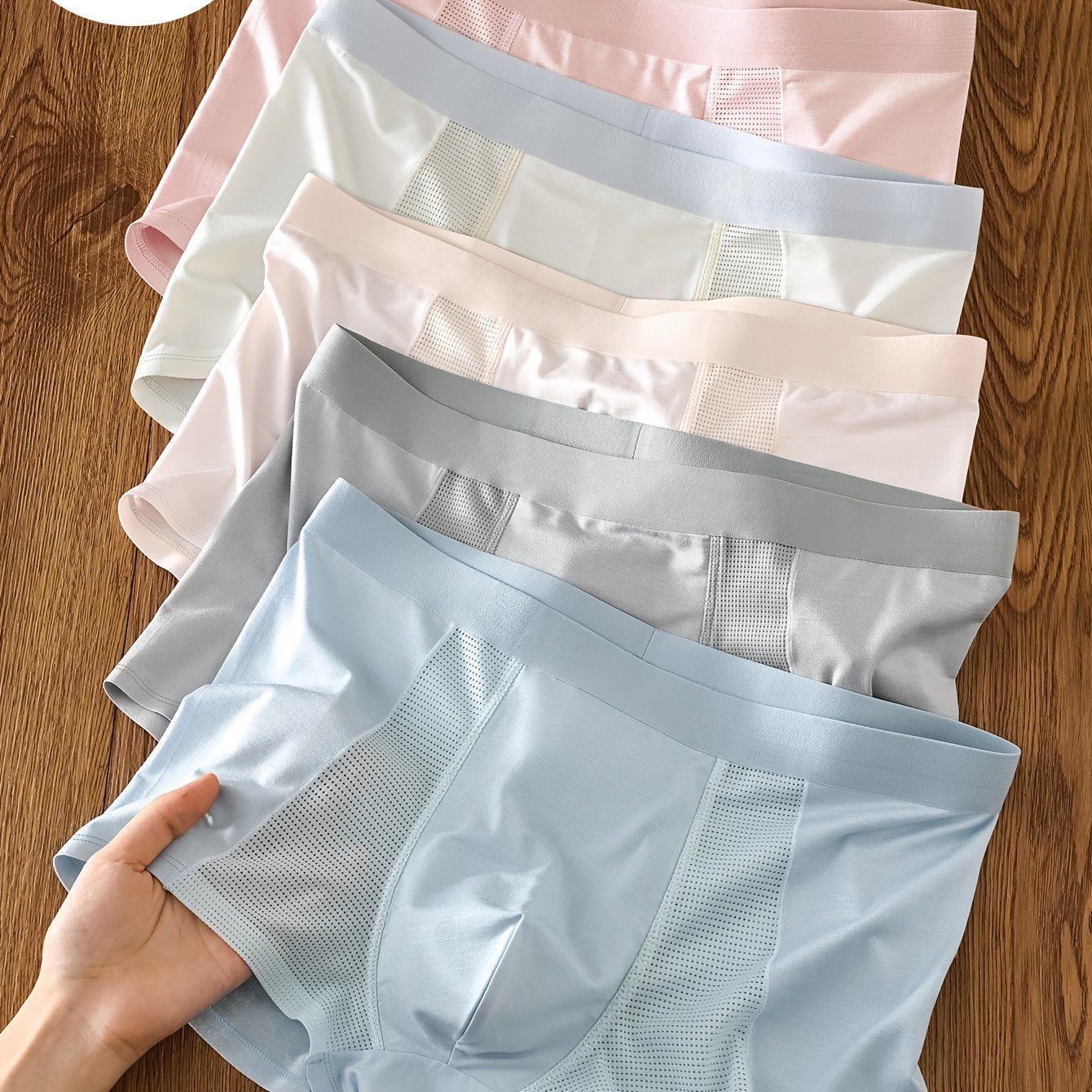 TEMU Random 4-piece Mesh Boxer Briefs - And Skin-friendly Men's Underwear, Healthy And Safe, Simple And Classic, With A Design!