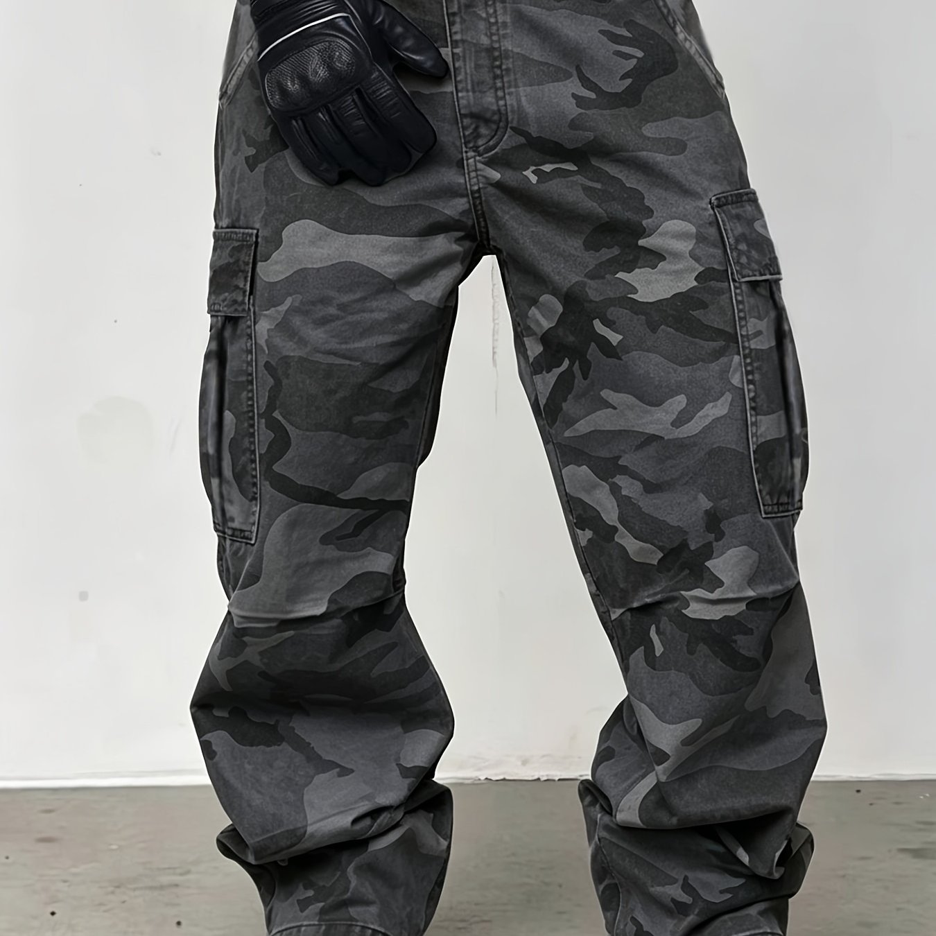Image of Men's Fashion Camo Cargo Jeans - Lightweight & Breathable Summer Work Pants, Comfortable Mid-rise Design, Multi-pocket Outdoor Work & Casual Trousers - For Couples, , !