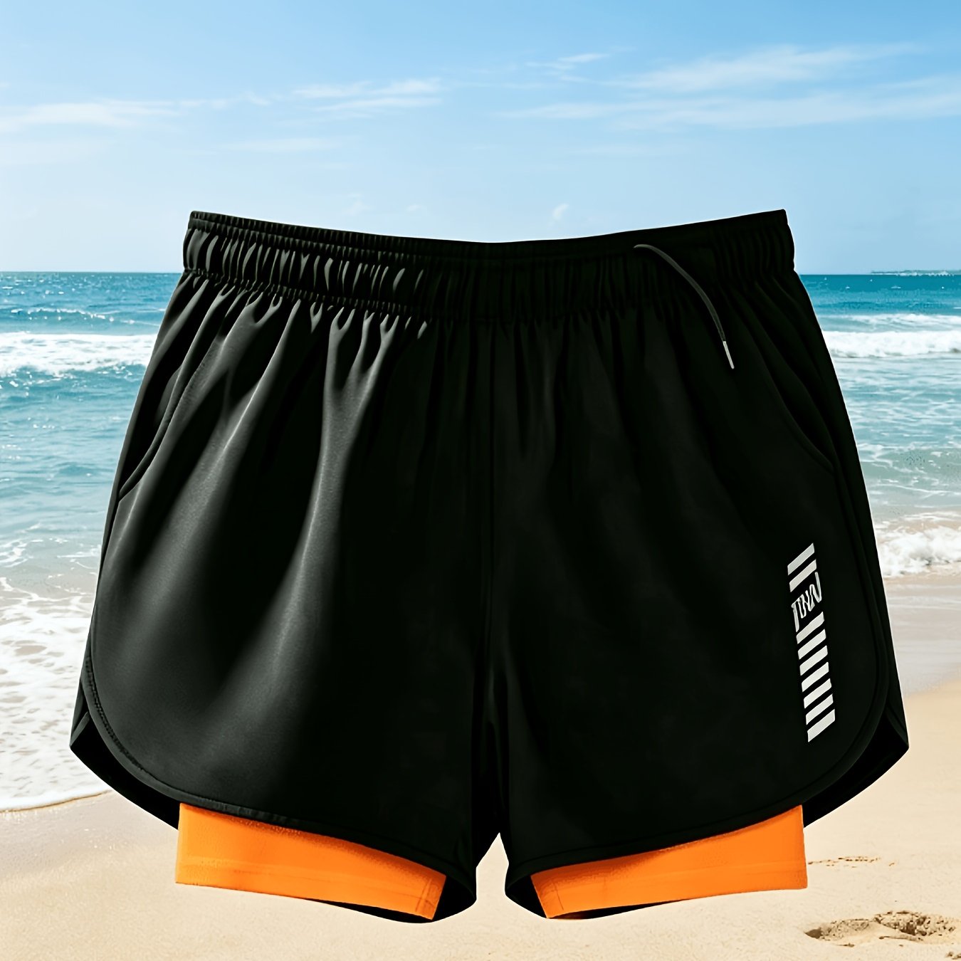 TEMU Shorts perforés d'été pour hommes, athlétiques à séchage rapide, pour course à pied à séchage rapide, pantalon de fitness à cordon de serrage