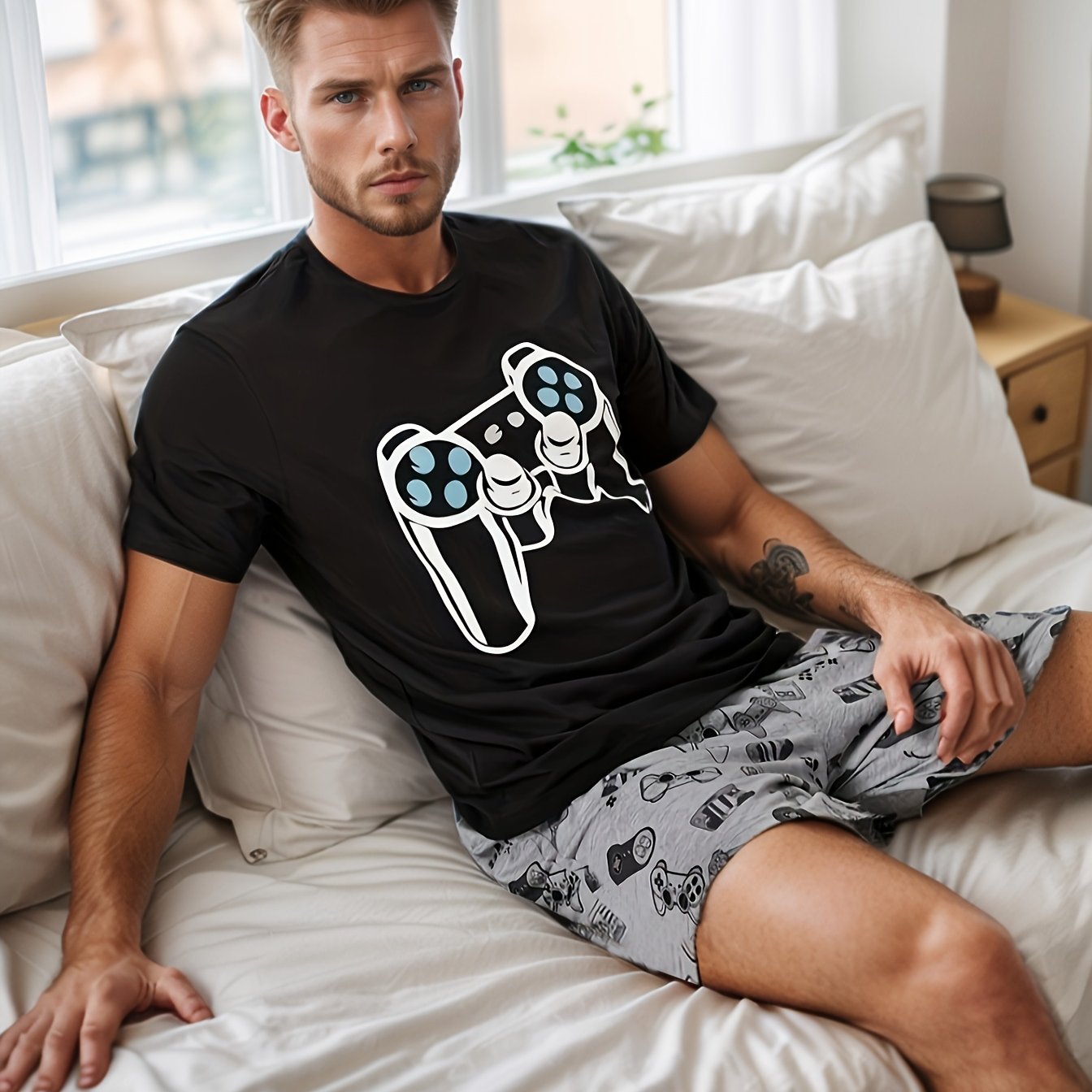TEMU Completo Pigiama Casual con Stampa Cartoon