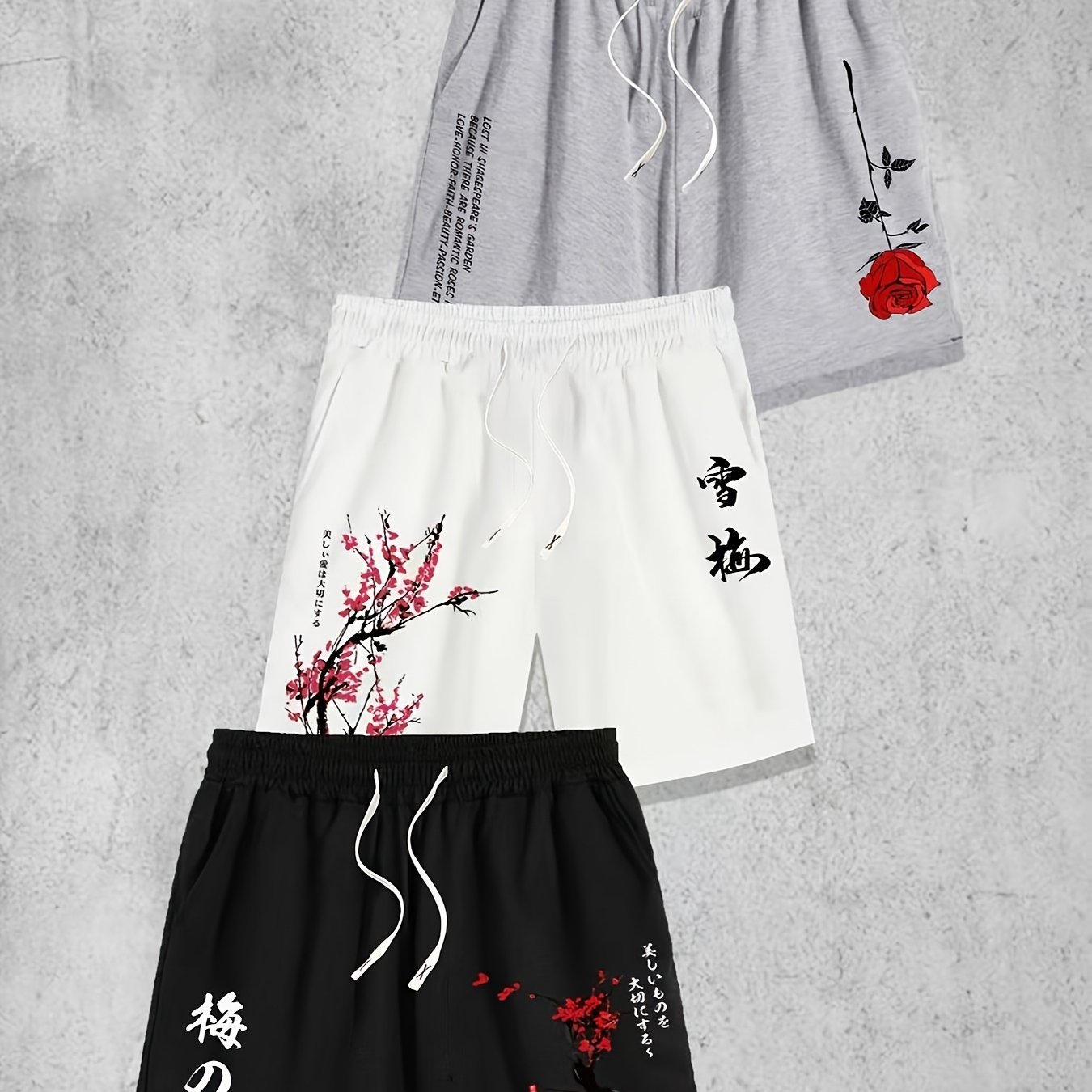 TEMU Men'-piece Set With Drawstring Waist And Printed Shorts, Suitable For Summer And Casual Sports