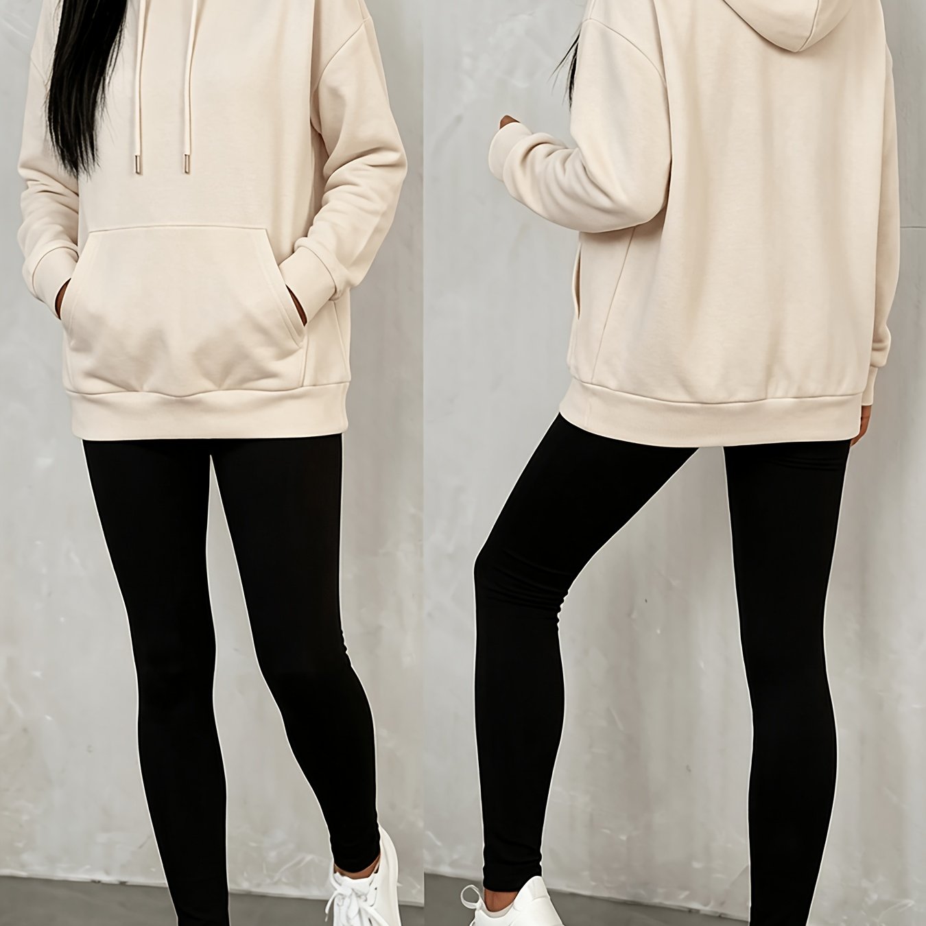TEMU Plus Size Fashion Hooded Sweatshirt, Comfortable Low Autumn Winter Plus Size Women's Sweatshirt, Fashion Outfit Item, Beautiful Women's Top,