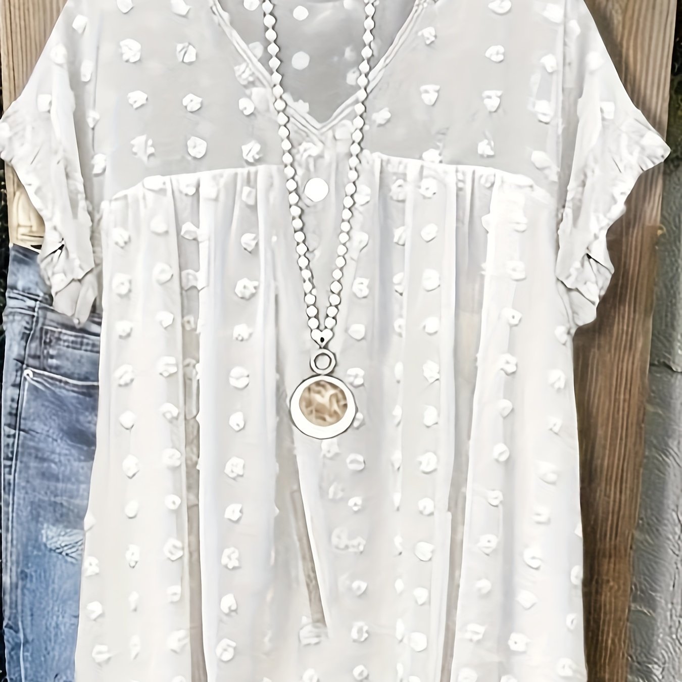 Plus Size, Spring/summer Women's Chiffon Dot Blouse