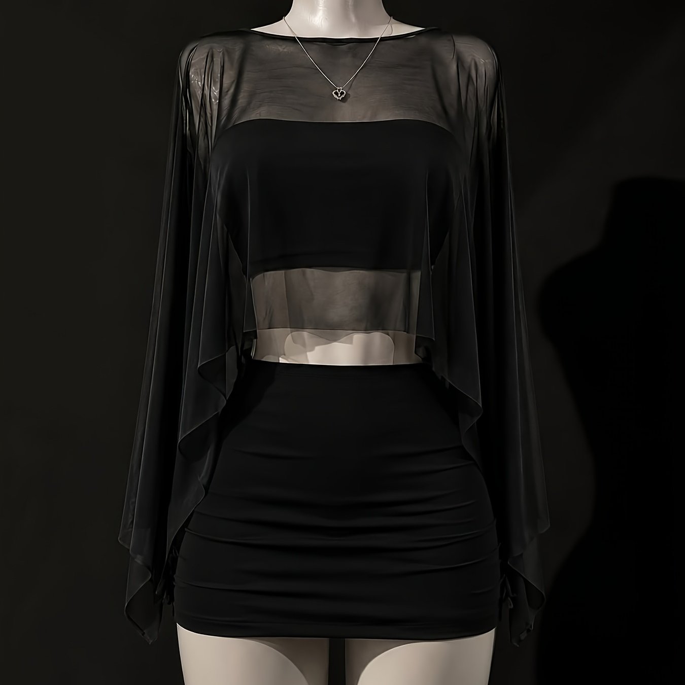 TEMU Y2k Sheer 3pcs Mini Skirt Set, Suitable For Shopping, Dating, Vacation, Beach, Holiday, Birthday, Party, Women's Skirt Set