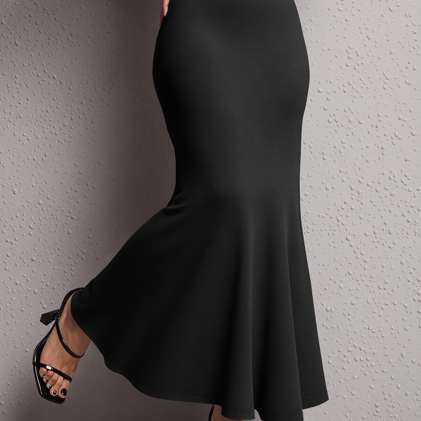 TEMU Popular Vintage Style Women's High-waisted A-line Dress With Tummy Control, Elegant And Scheme