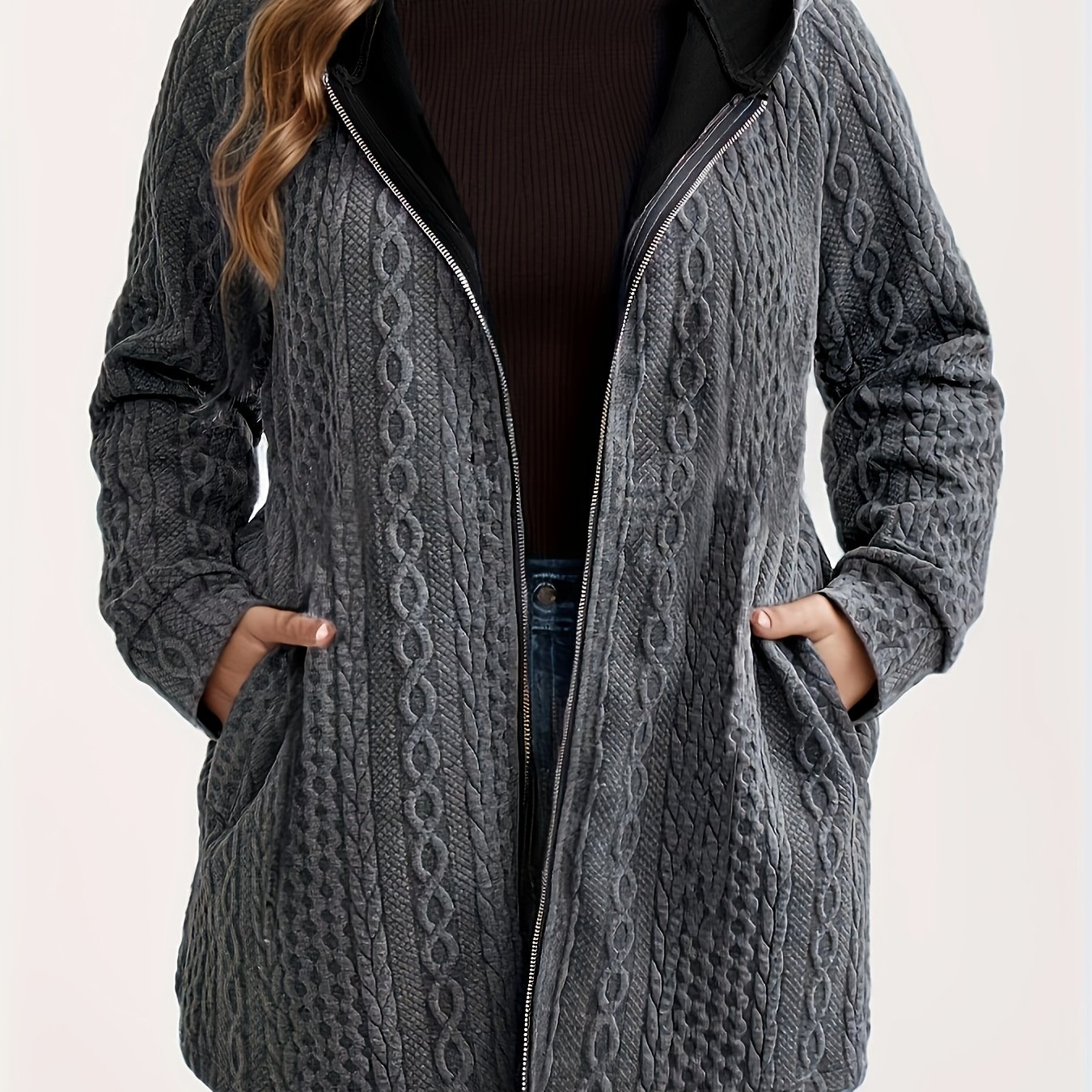 Image of Plus Size, Plus-size Women's Jacquard Jacket