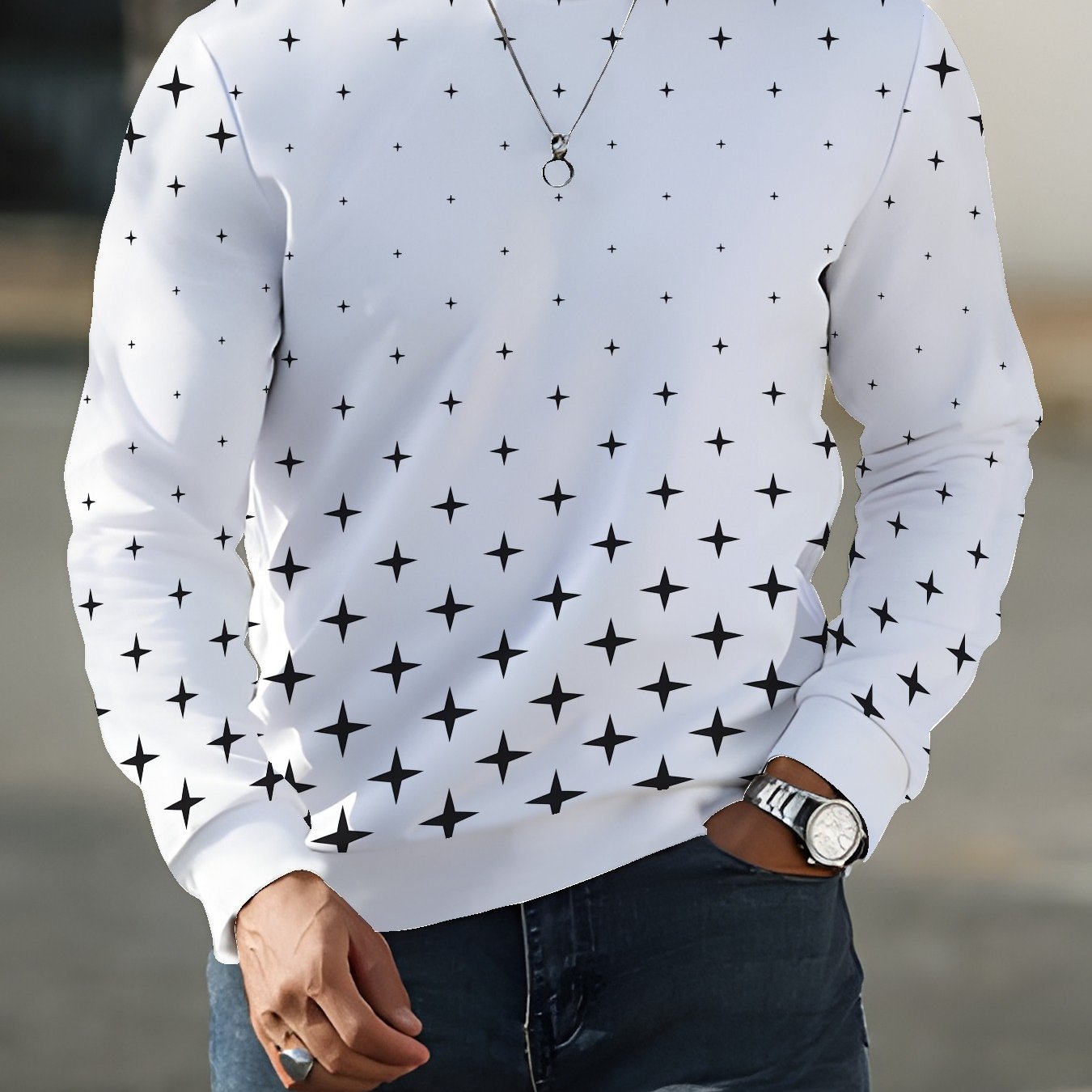 TEMU Spring And Autumn Casual Men's Fashion Round Neck Sweatshirt Casual Long Sleeve Top Men's Sweatshirt
