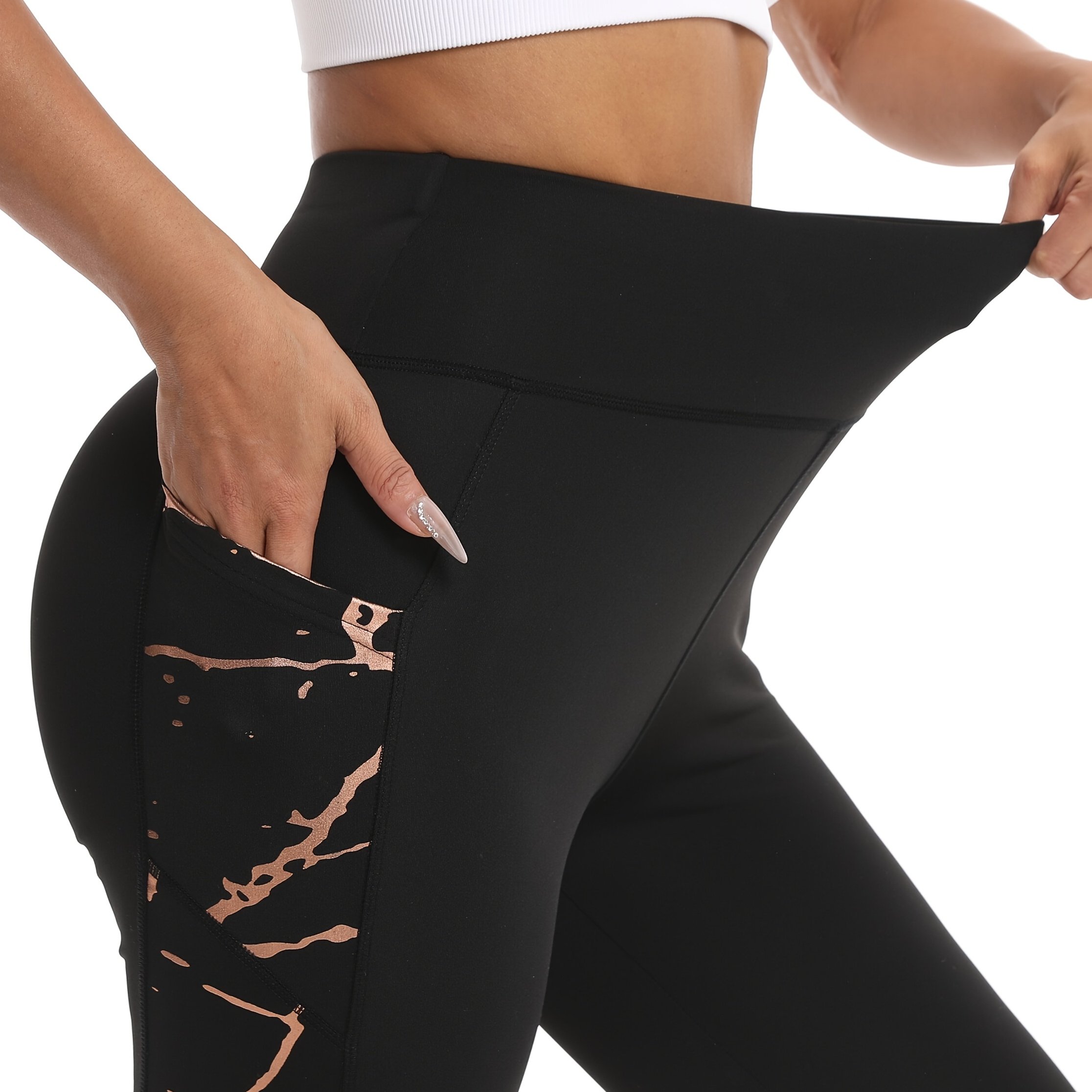 Golden Hot- High-waisted -lifting Casual Sports Pants With Pockets